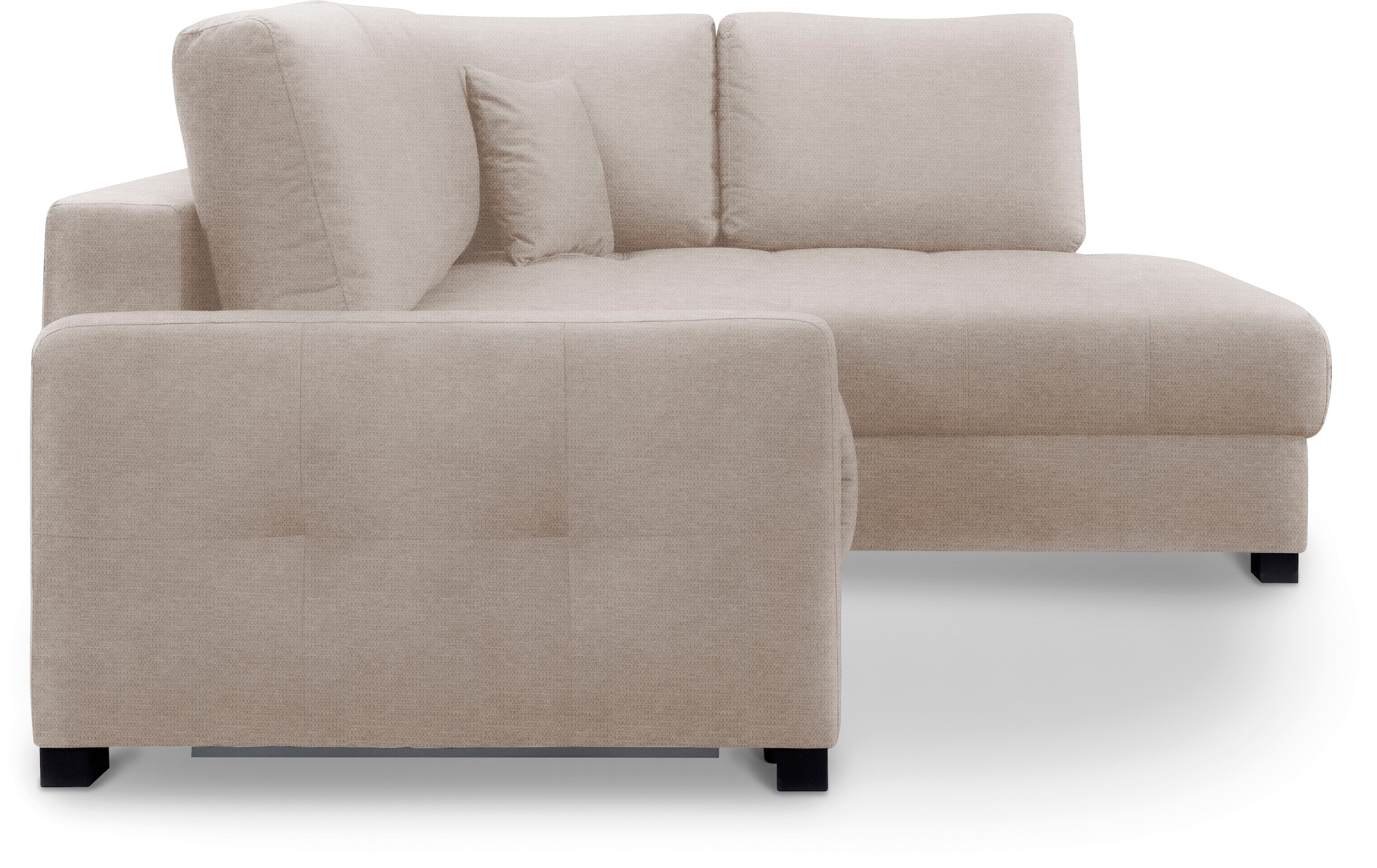 exxpo - sofa fashion Ecksofa »Chester, Boxspring Federkern-Polsterung für bequemeren Sitzkomfort«, L-Form, schmale Armlehnen, Bettfunktion u. Bettkasten