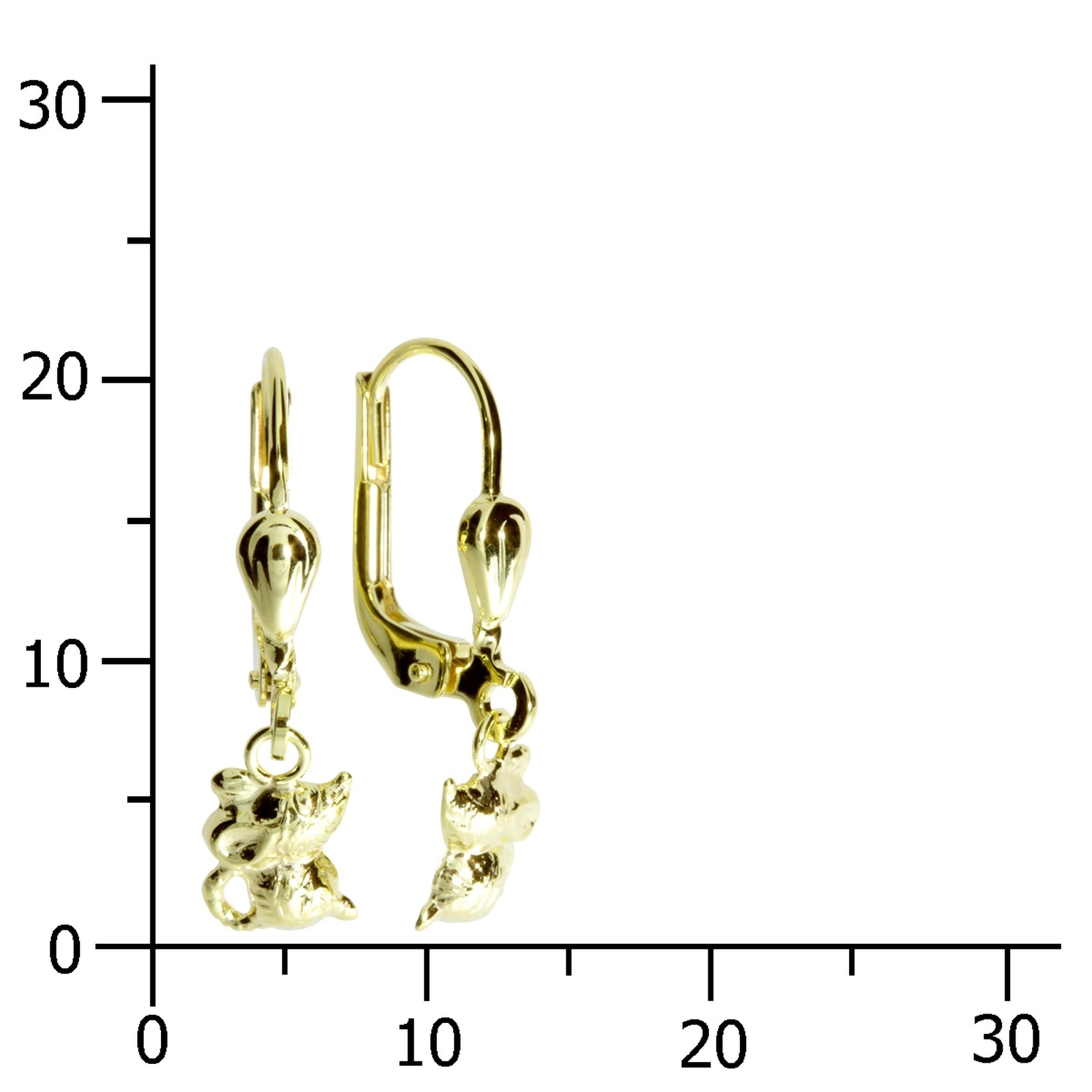 OSTSEE-SCHMUCK Paar Ohrhänger »- Mäuschen - Gold 333/000 -,«