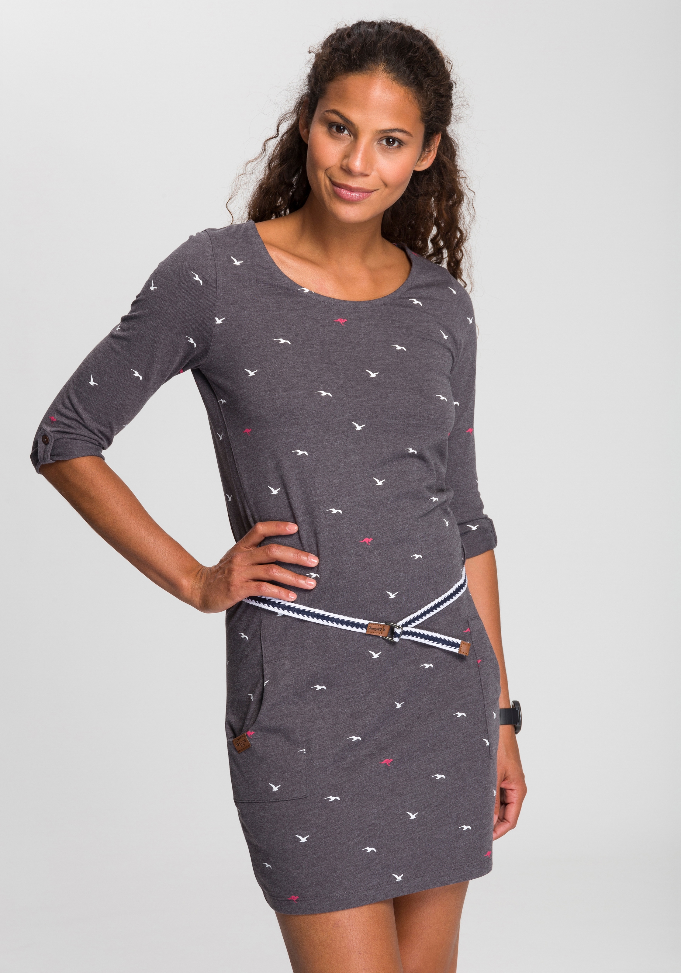 KangaROOS Jerseykleid, (Set, mit abnehmbarem Gürtel), im sommerlichen Print  kaufen im OTTO Online Shop | Sommerkleider