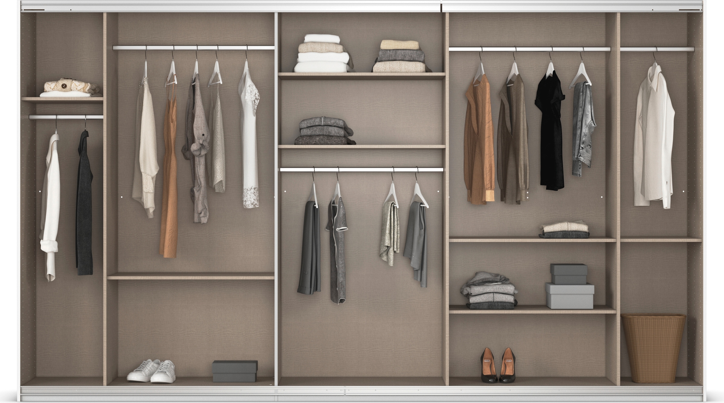 rauch Schwebetürenschrank »Kleiderschrank Schrank Garderobe AGORDO«, Top Innenausstattung, in 4 Breiten und 2 Höhen MADE IN GERMANY