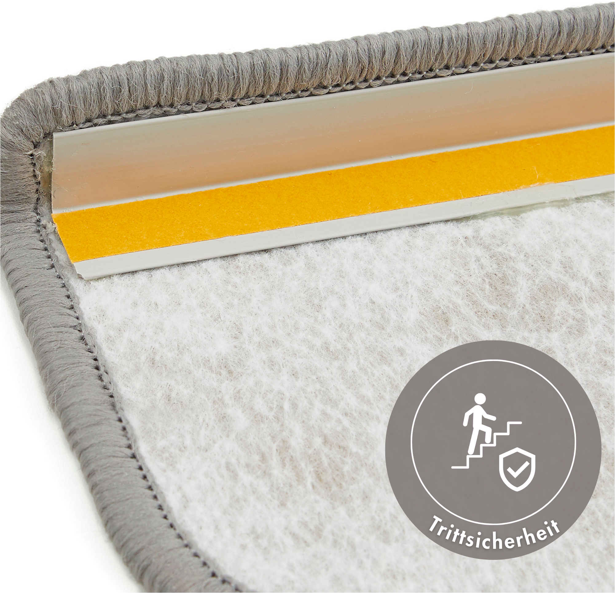 Andiamo Stufenmatte »Casablanca, Made in Netherlands«, halbrund, 6,5 mm Höhe, Uni Farben, selbstklebend, strapazierfähig, 15 Stück in einem Set