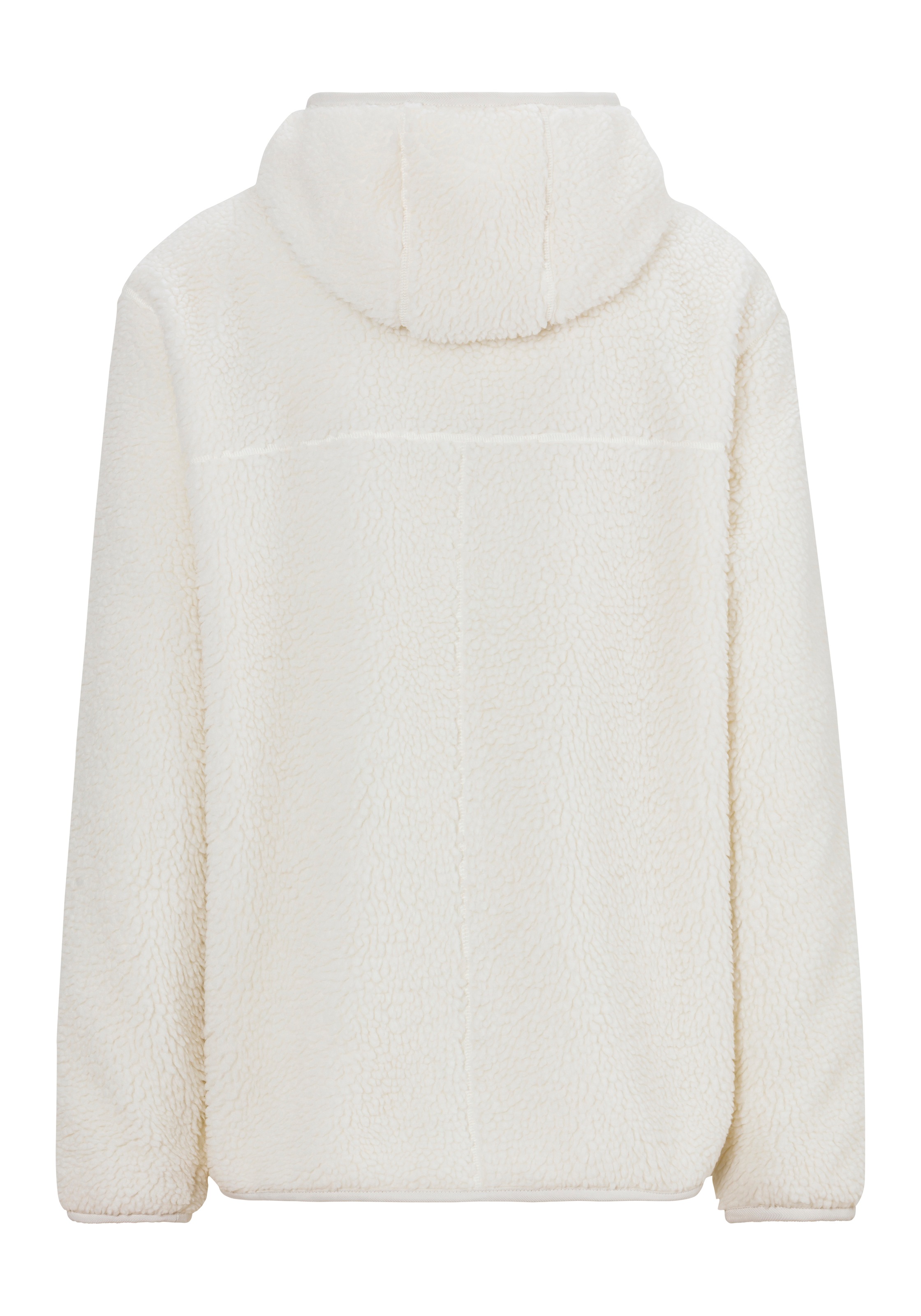 Tommy Jeans Plus Sweatjacke »TJM REG BADGE TEDDY ZIP TRU EXT«, Teddy Plüsch Übergangsjacke Herbstjacke Kapuze Fleece
