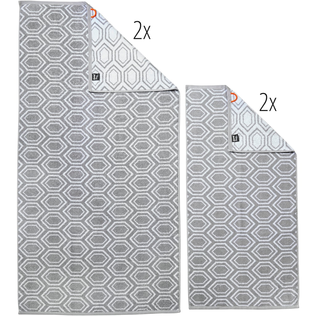 done.® Handtuch Set »Daily Shapes Ethno«, (Set, 4 St., 2 Handtücher (50x100 cm)-2 Duschtücher (70x140 cm), 2x Handtücher & 2x Duschtücher, Jacquardgewebe, modernes Muster