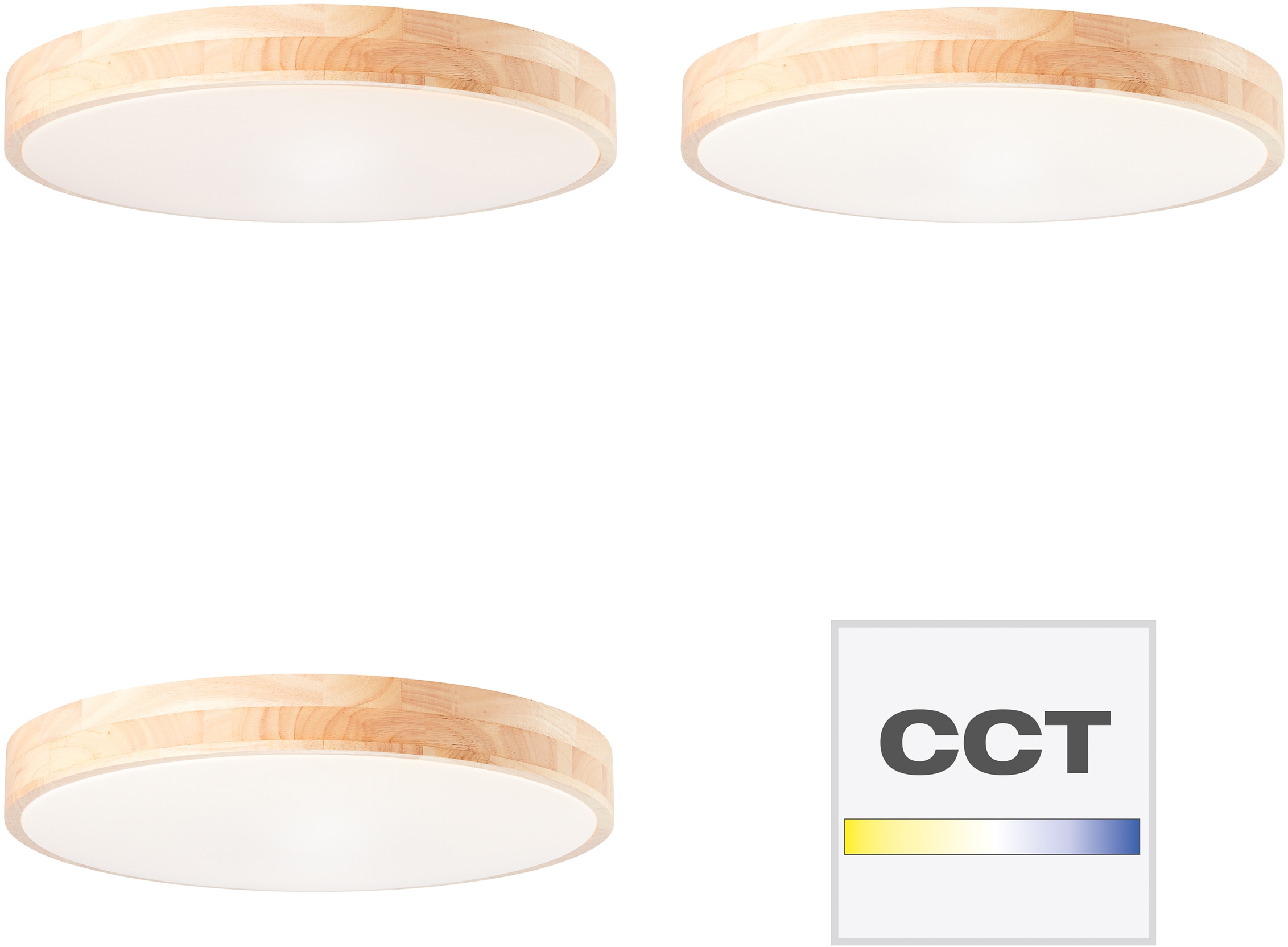 Brilliant LED CCT, cm, bestellen 49 hell/weiß »Slimline«, flammig-flammig, bei Ø 1 OTTO 6300 Deckenleuchte holzoptik dimmbar, Fernbedienung, lm