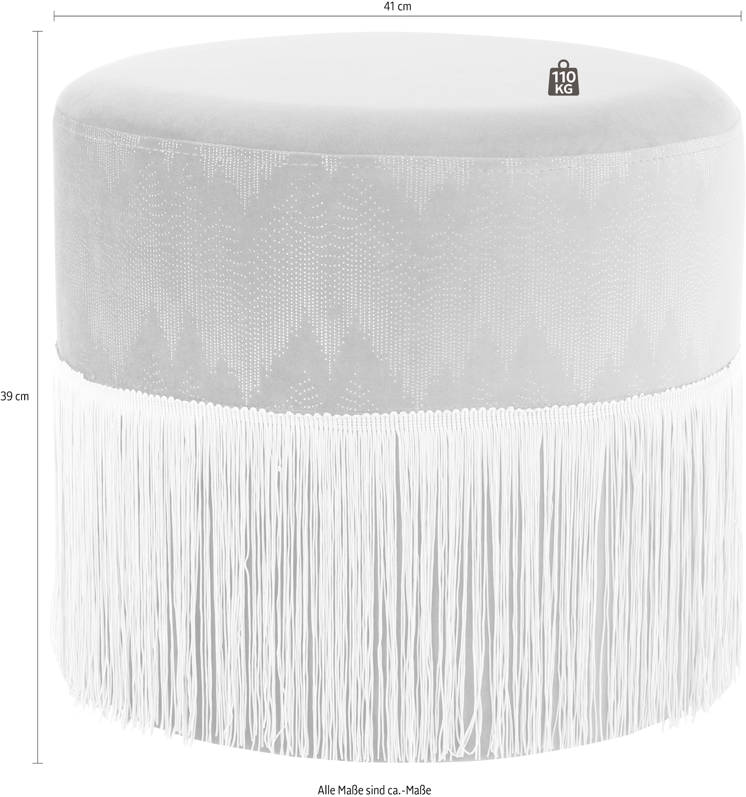 Kayoom Sitzhocker »Hocker Cleopatra 825, mit samtigem Bezug«, (1 St.), verziert, orientalisches Design, modern gestaltet