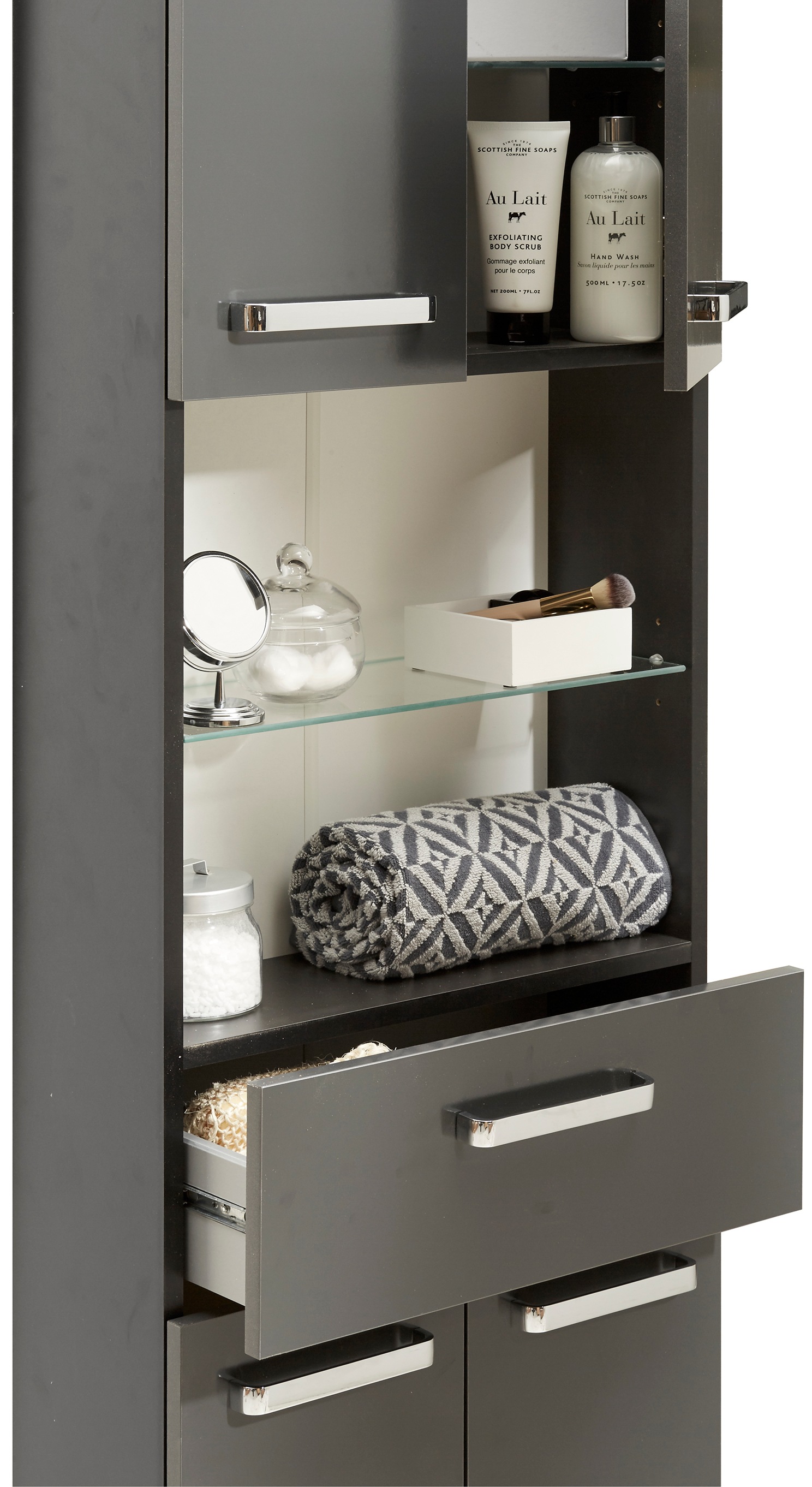 Saphir Badmöbel-Set »Quickset 311 6-teilig, Waschbeckenunterschrank und LED-Spiegelschrank«, (Set, 6 St.), inkl. Türdämpfer, Badezimmer-Set ohne Waschbecken, Badezimmer Schrank