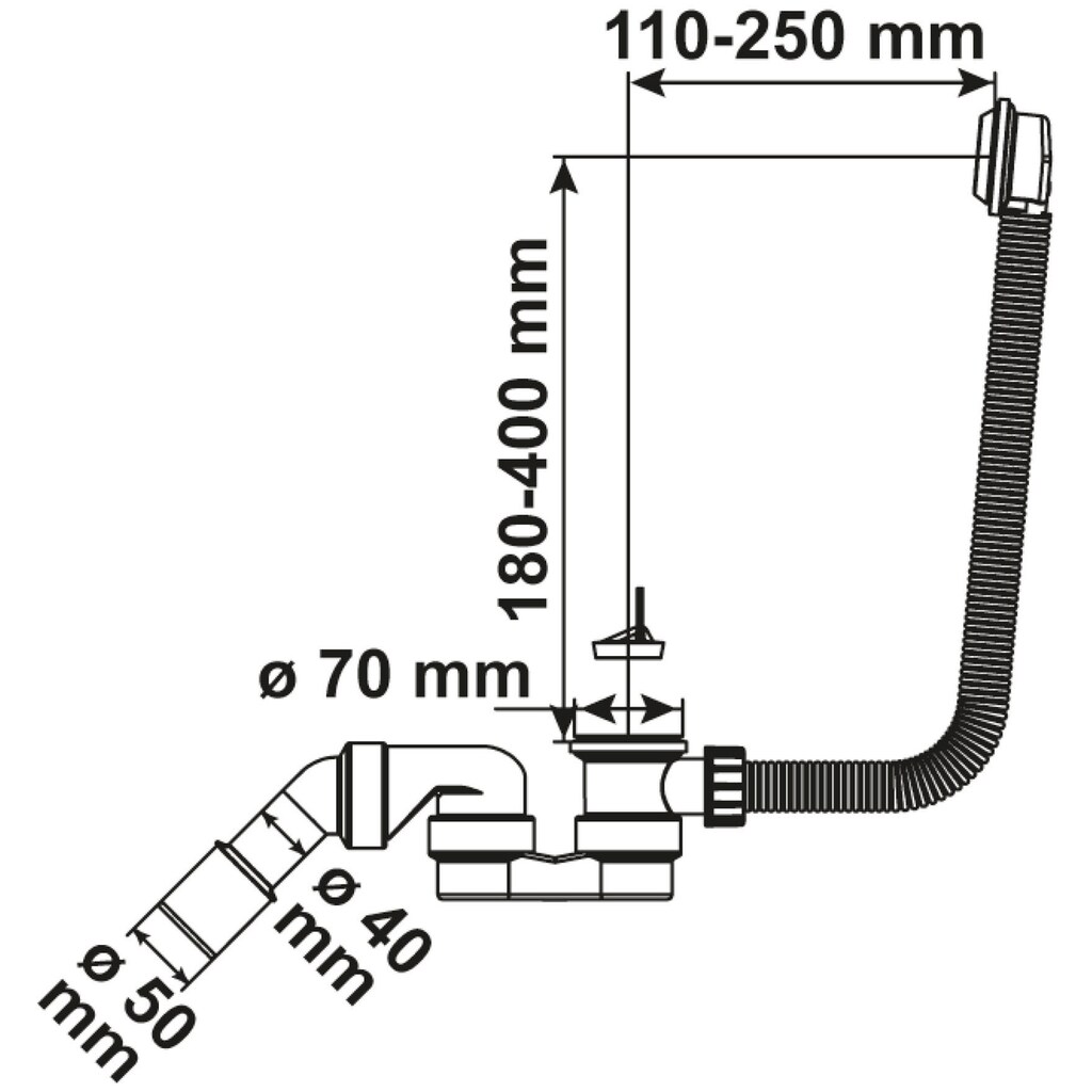 CORNAT Siphon »Wannnen- Ab- und Überlaufgarnitur«