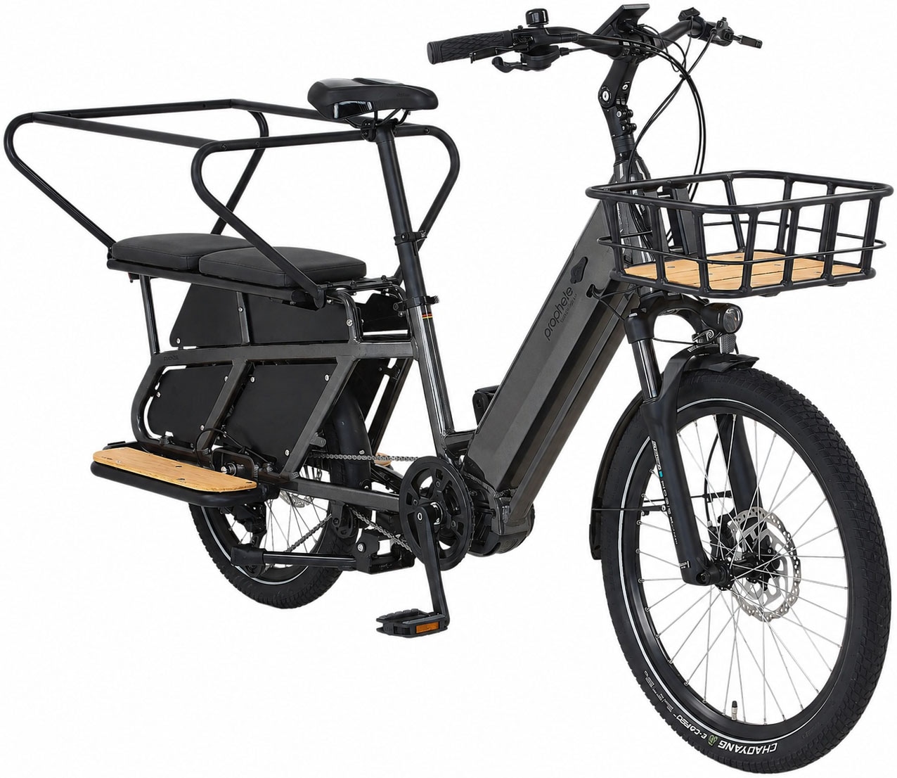 Prophete »Longtail - Urbanicer 4.0 inkl. 2 Sitzpolster« 9 Gang Shimano Cues Schaltwerk Kettenschaltung Mittelmotor 250 W 10 Jahre Garantie auf den Rahmen, Heck-Gepäckträger bis 80kg Zuladung