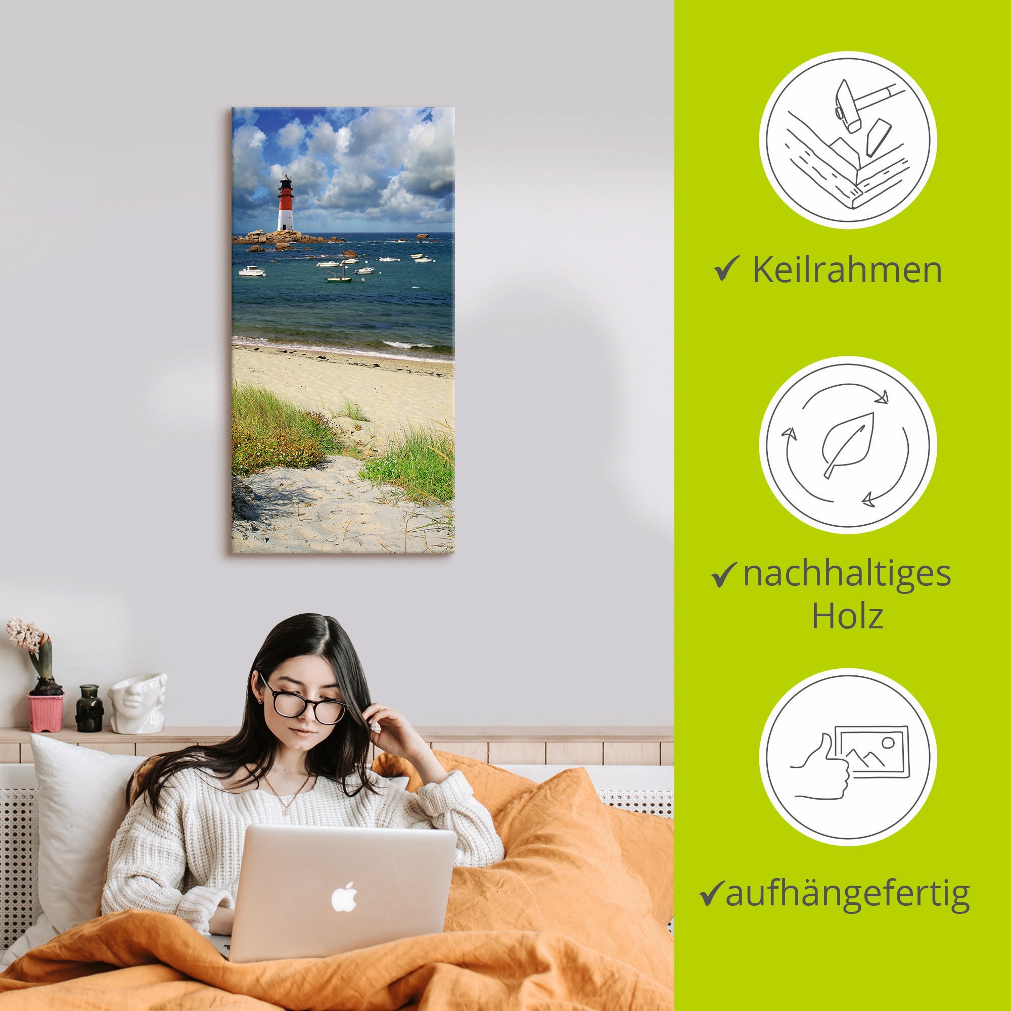Artland Wandbild »Blick von den Dünen«, Küste, (1 St.), als Leinwandbild, Poster in verschied. Größen