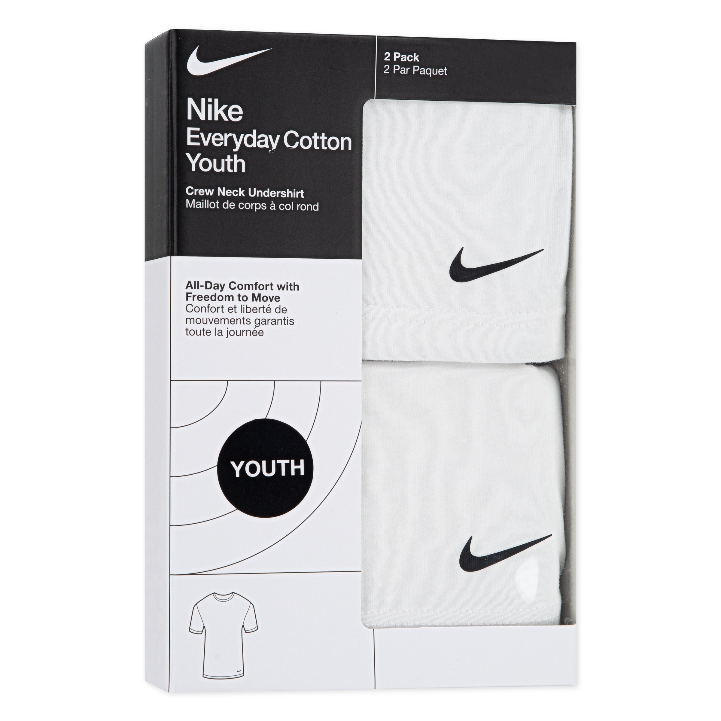 Nike Sportswear T-Shirt »NHB BOYS 2PK CREW UNDERSHIRT« 2 für Kinder, 2er-Pack, aus Baumwolle und Polyester