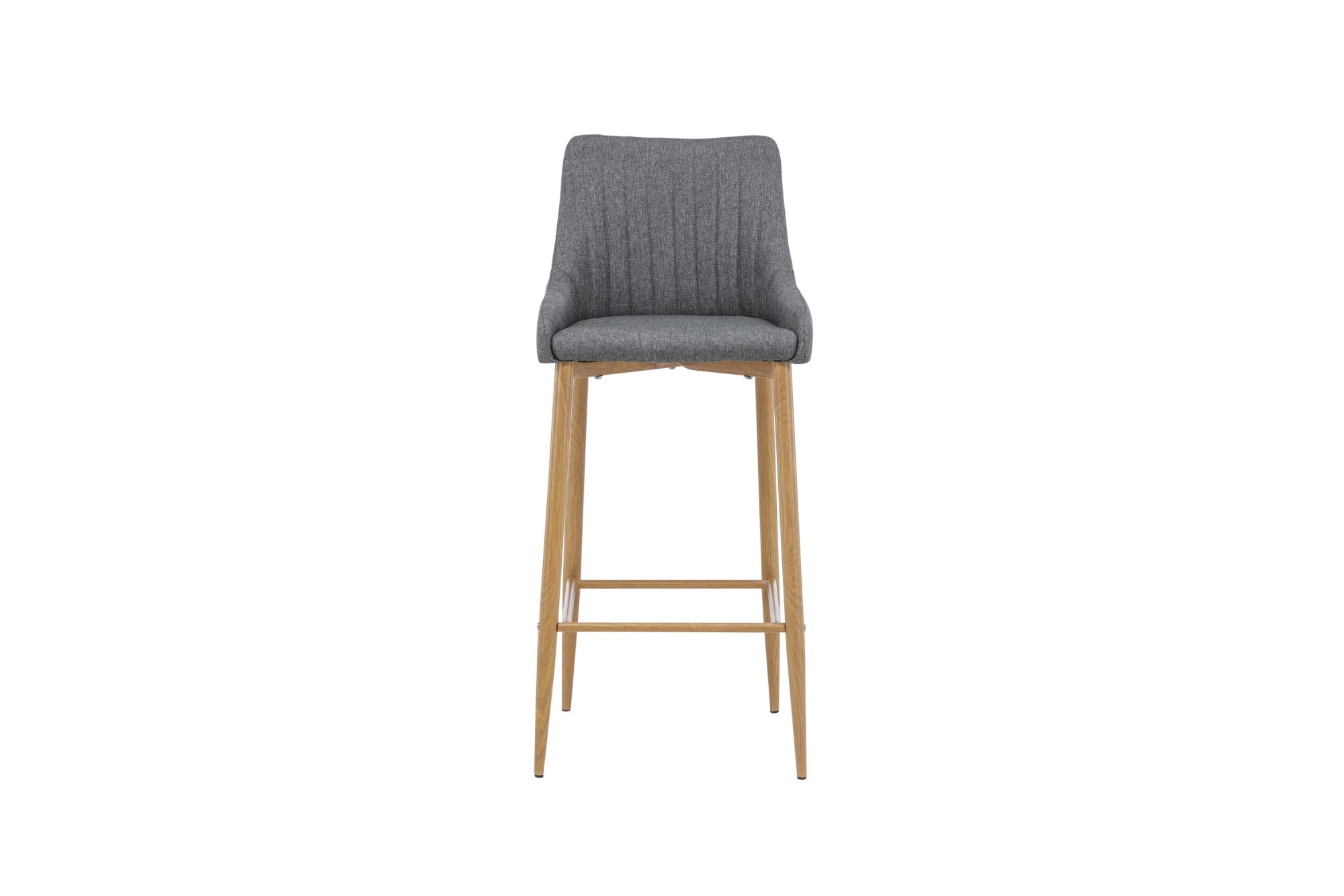 Venture Home Barhocker »Plaza, 2er-Set Barhocker in Dunkelgrau-Stoff, Eichen-Beine, 120 kg« Set, 2 Stk. tlg. Tresenstuhl, Stoffbezug, Holzoptik-Metallbeine, Fußstütze, modern