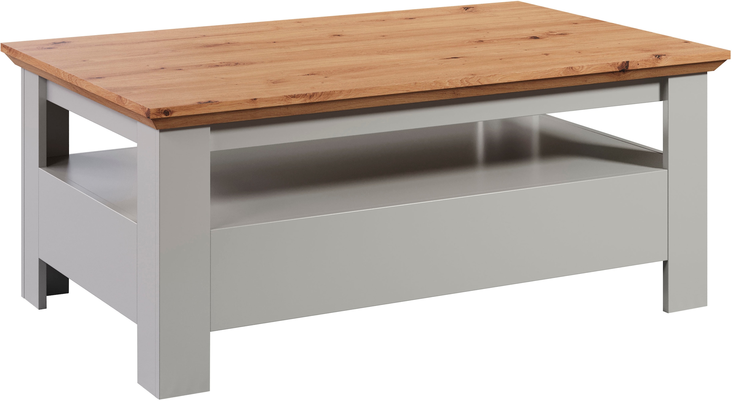 Home affaire Couchtisch »Herzwill«, eckiger Couchtisch, Breite 110 cm, Höhe 45 cm, 2 Schubfächer, 1 Fach