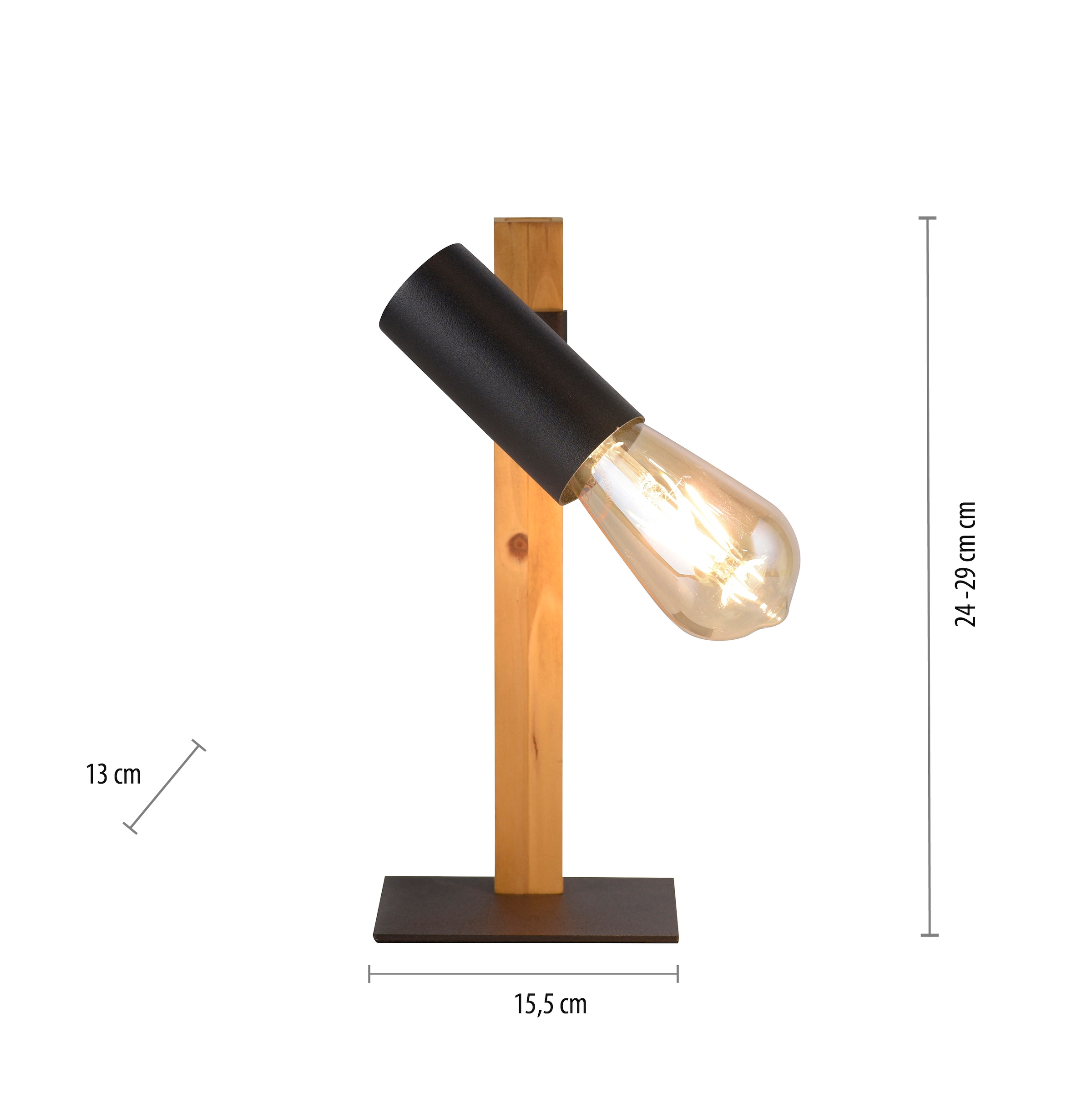 JUST LIGHT Tischleuchte »PILON« E27 1 Stk. ExklusiveE27 , Schalter, Schnurschalter ,