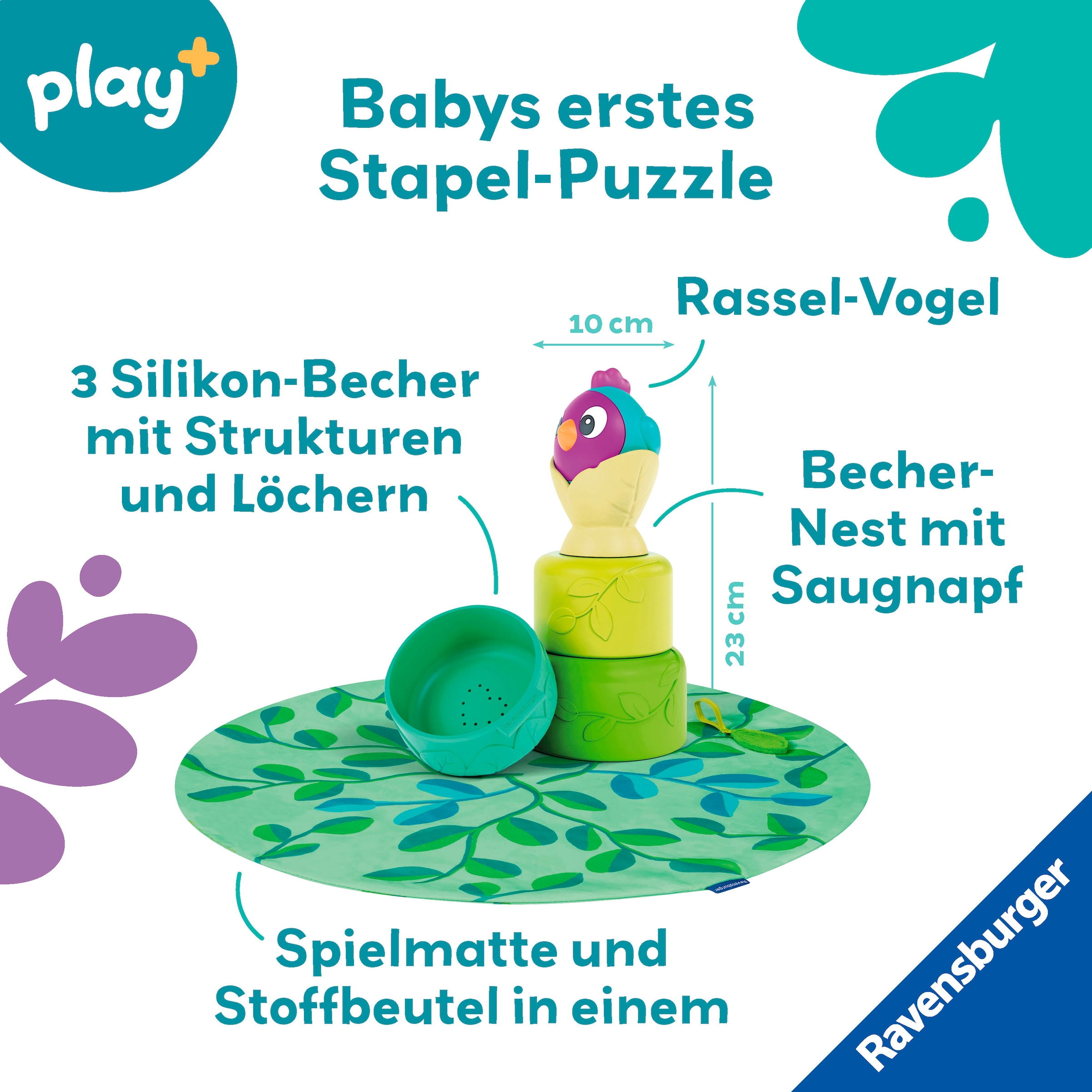 Ravensburger Stapelspielzeug »Play+ Baby-Stapel-Puzzle: Vogelnest«, Made in Europe