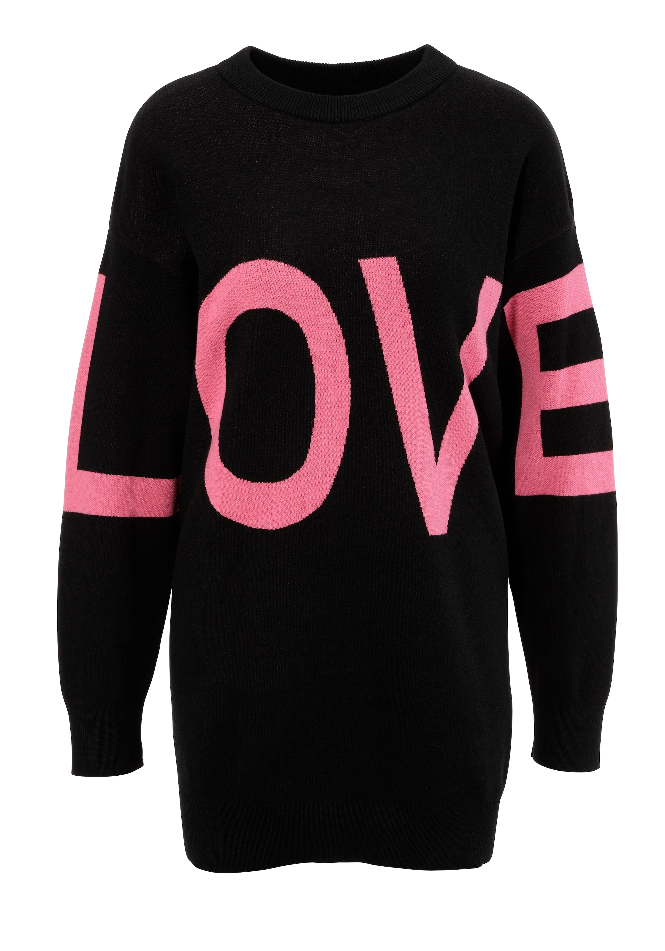 Aniston CASUAL Strickpullover, mit eingestricktem LOVE-Schriftzug