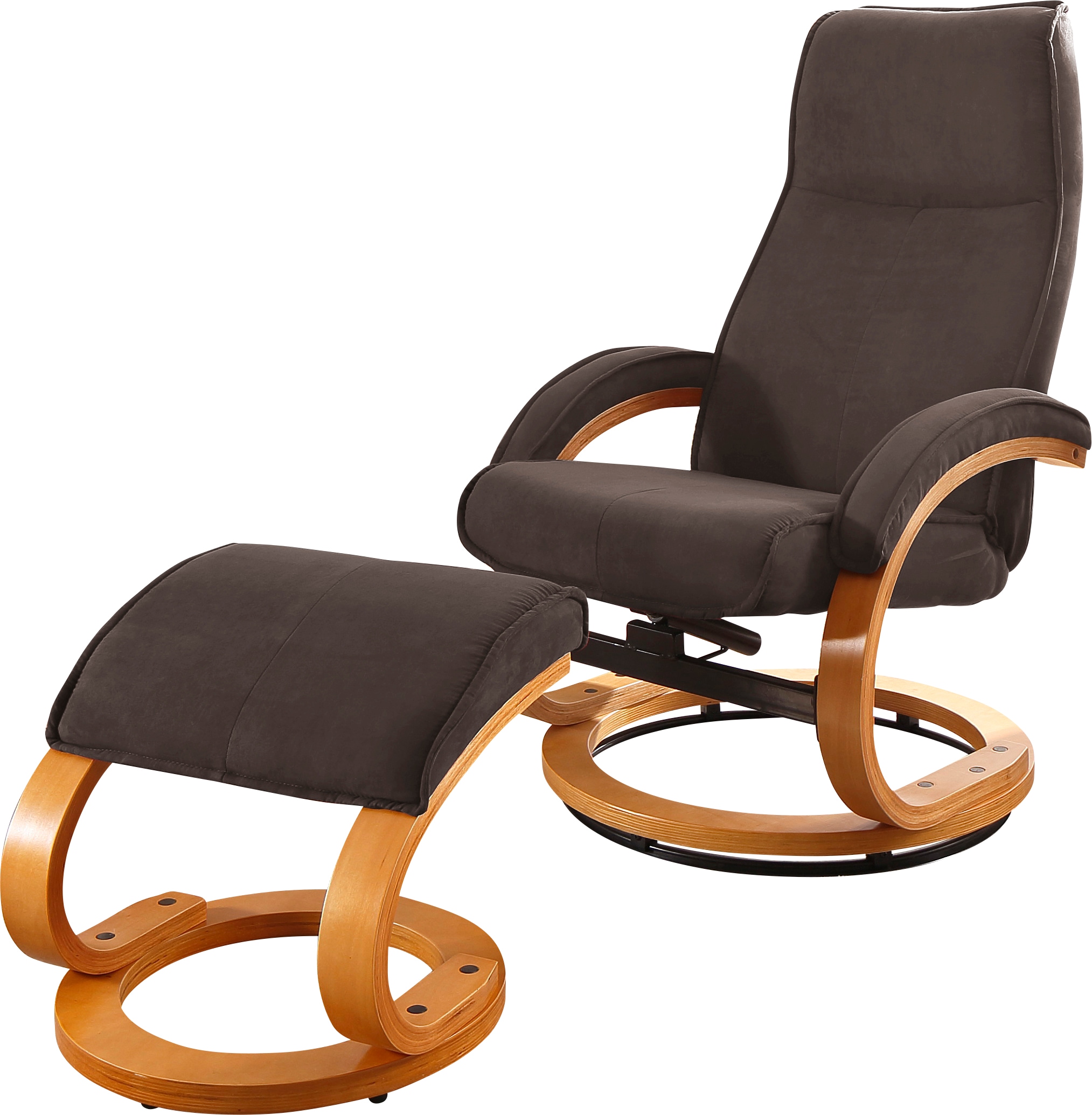 Home affaire Relaxsessel »Paris, TV-Sessel mit Hocker und manueller Liegefunktion«, (Set, 2 St., bestehend aus Sessel und Hocker), Dreh- und Kippfunktion