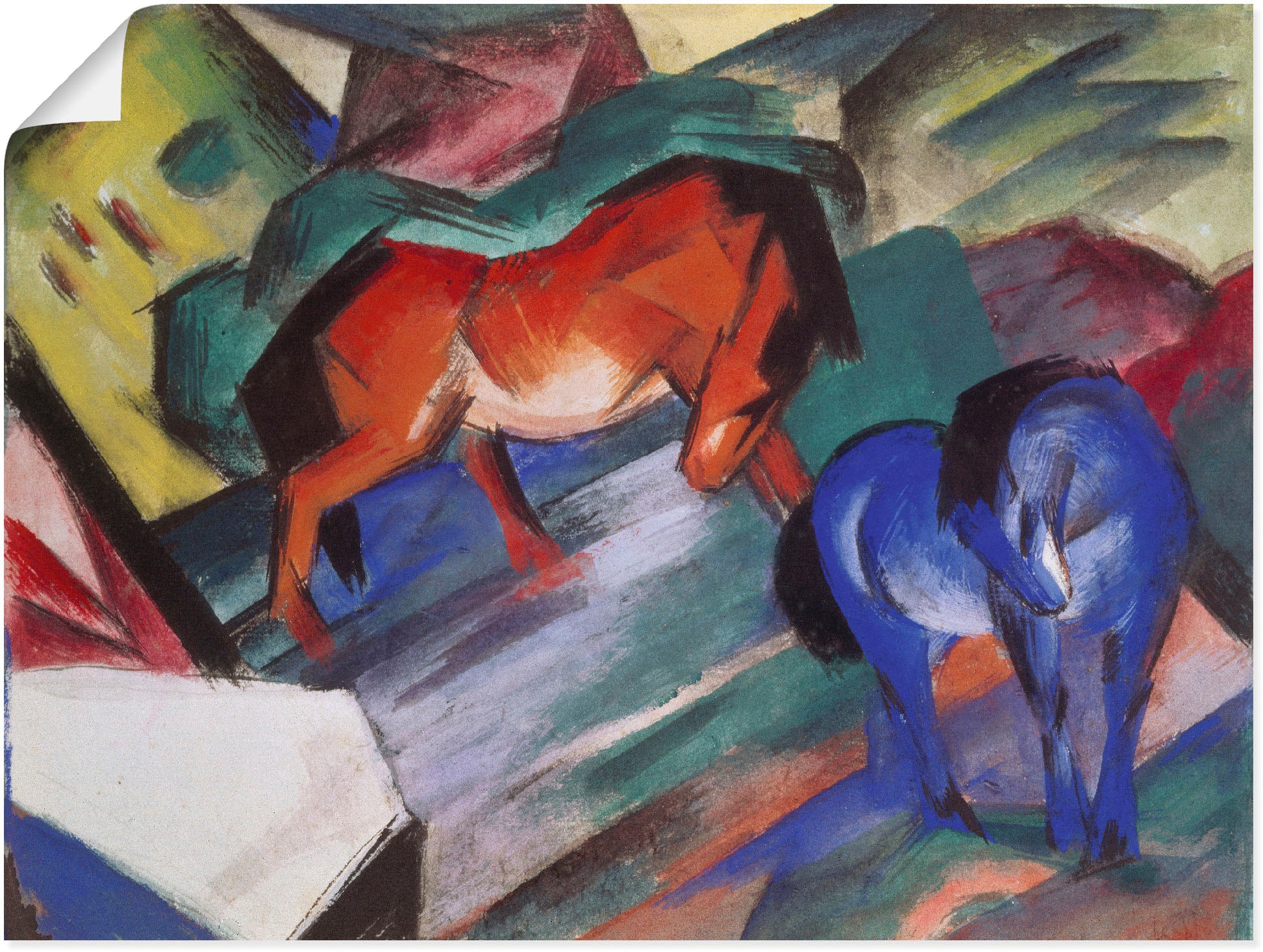 Artland Wandbild »Rotes und blaues Pferd. 1912«, Haustiere, (1 St.), als Poster, Wandaufkleber in verschied. Größen