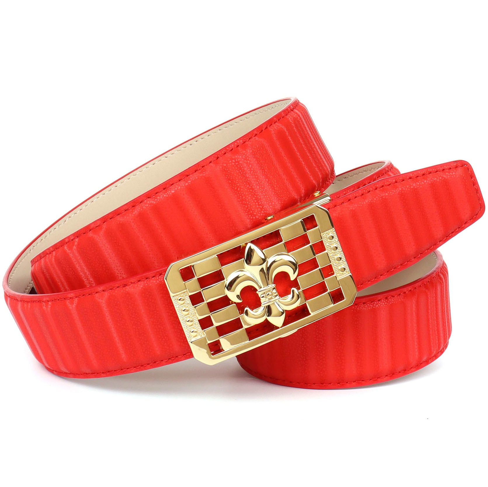 Anthoni Crown Ledergürtel, mit goldfarbener stilisierter Lilien-Schnalle  kaufen online bei OTTO