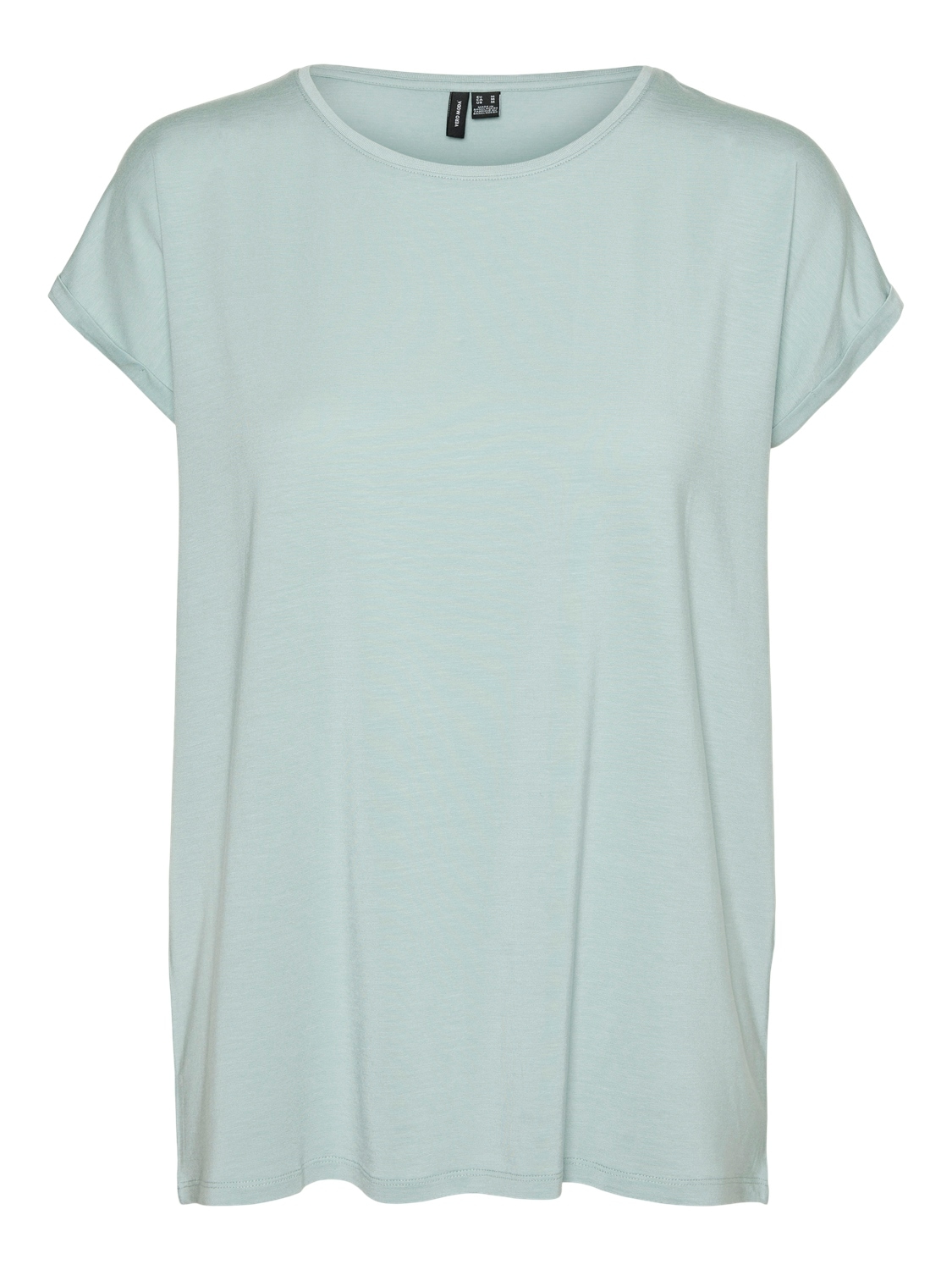 Vero Moda Rundhalsshirt »VMAVA PLAIN SS TOP GAJRS NOOS« Materialmix, regular fit