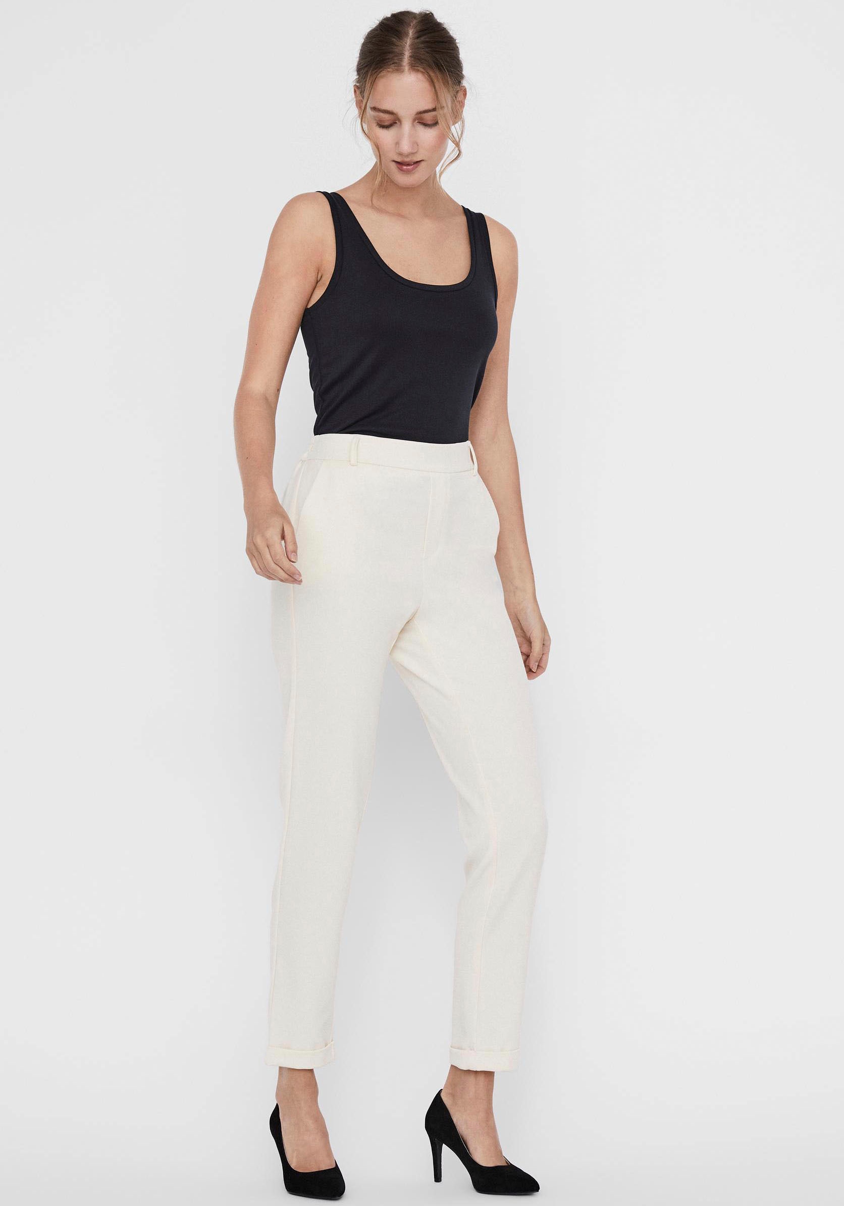 Vero Moda Anzughose »VMMAYA MR LOOSE SOLID PANT NOOS«, knöchelfreie Form mit Saumaufschlag