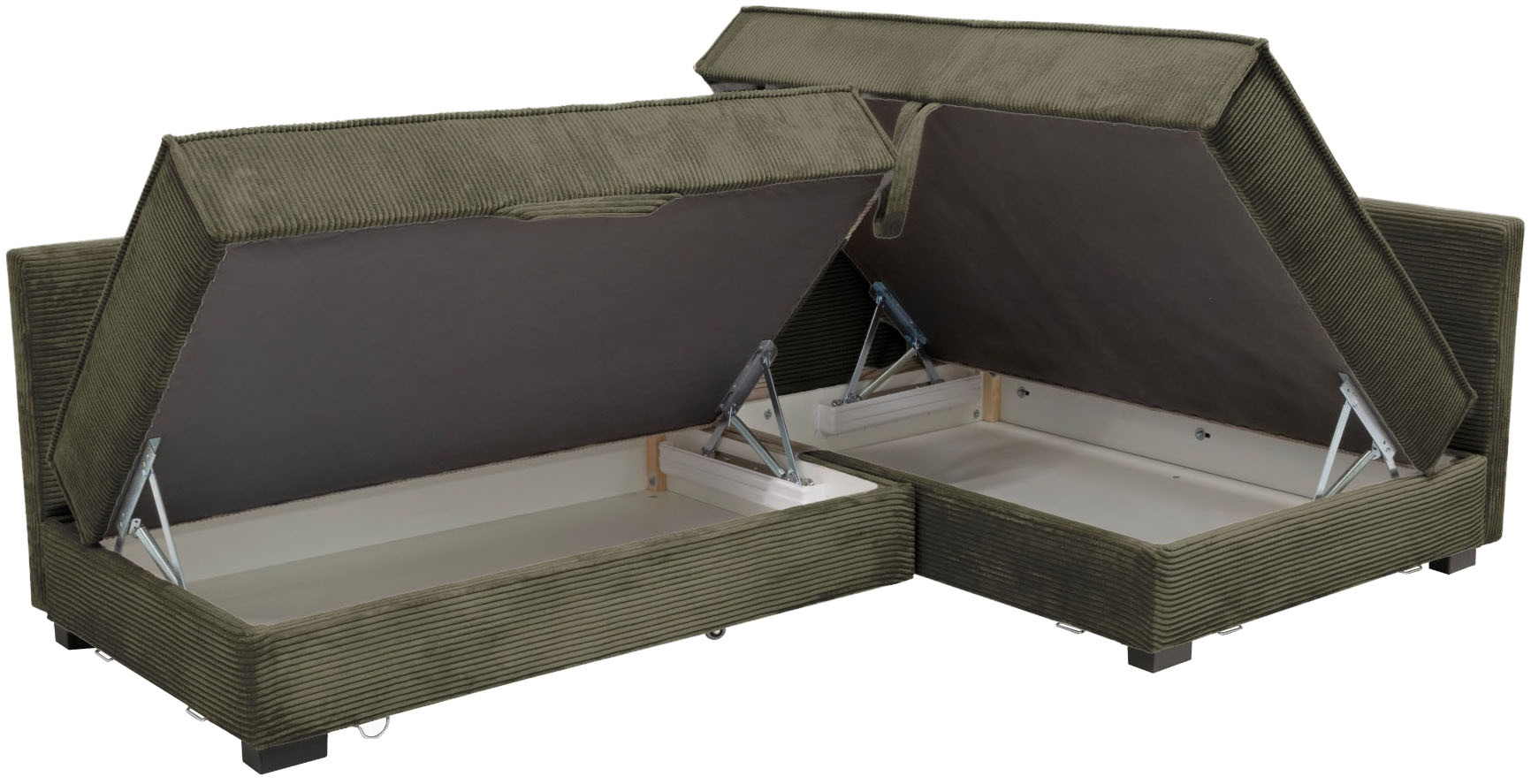 Home affaire »Night & Day L-Form, B: 316 cm mit Dauer-Schlaffunktion 180x200 cm« Set: Sofa & Hocker, Schlaffunktion, Bettkasten & Kissen, Boxspringbett