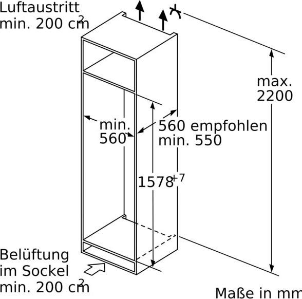 SIEMENS Einbaukühlgefrierkombination »KI77SADD0«, KI77SADD0, 157,8 cm hoch, 55,8 cm breit