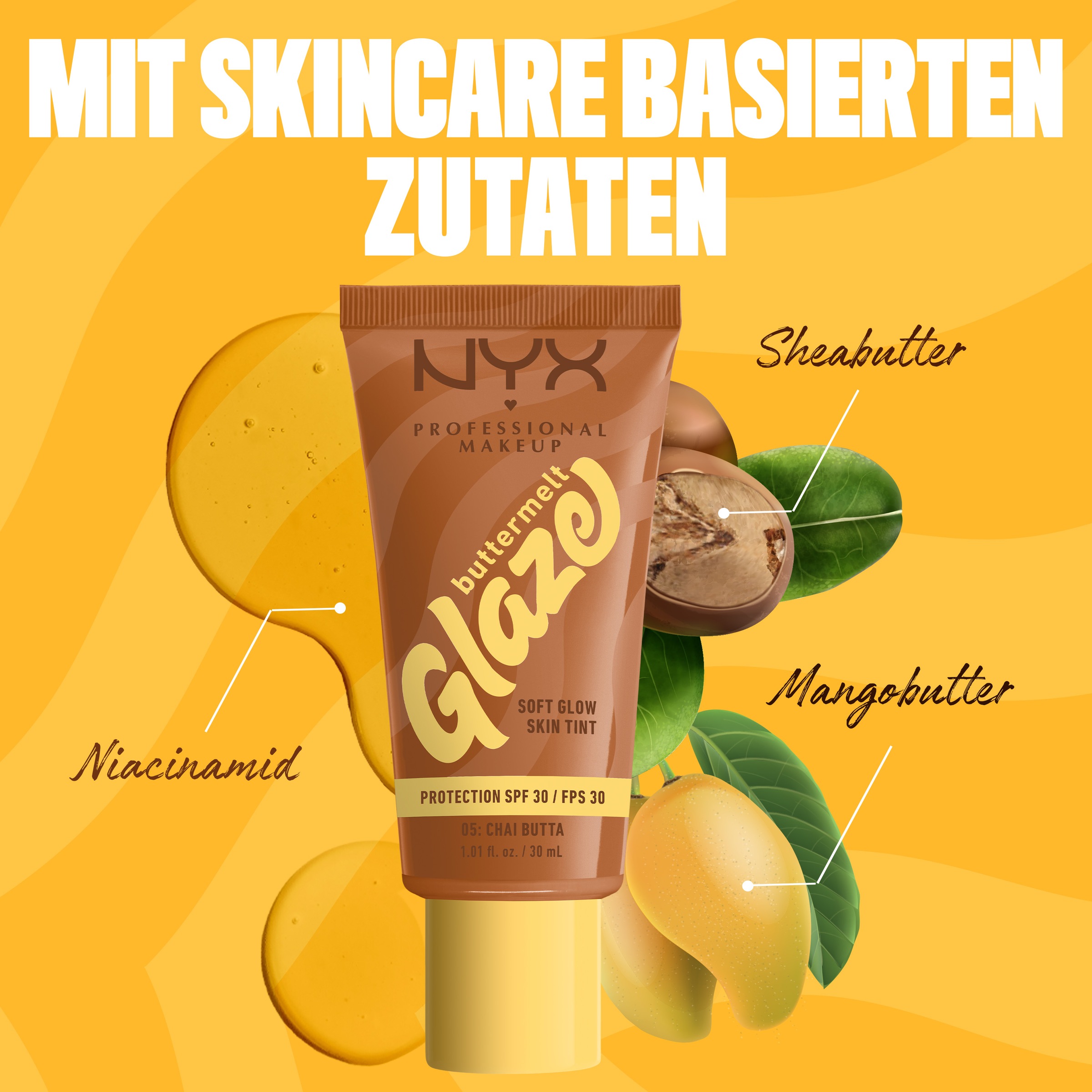 NYX Foundation »NYX Professional Makeup Buttermelt Glaze Foundation LSF 30«