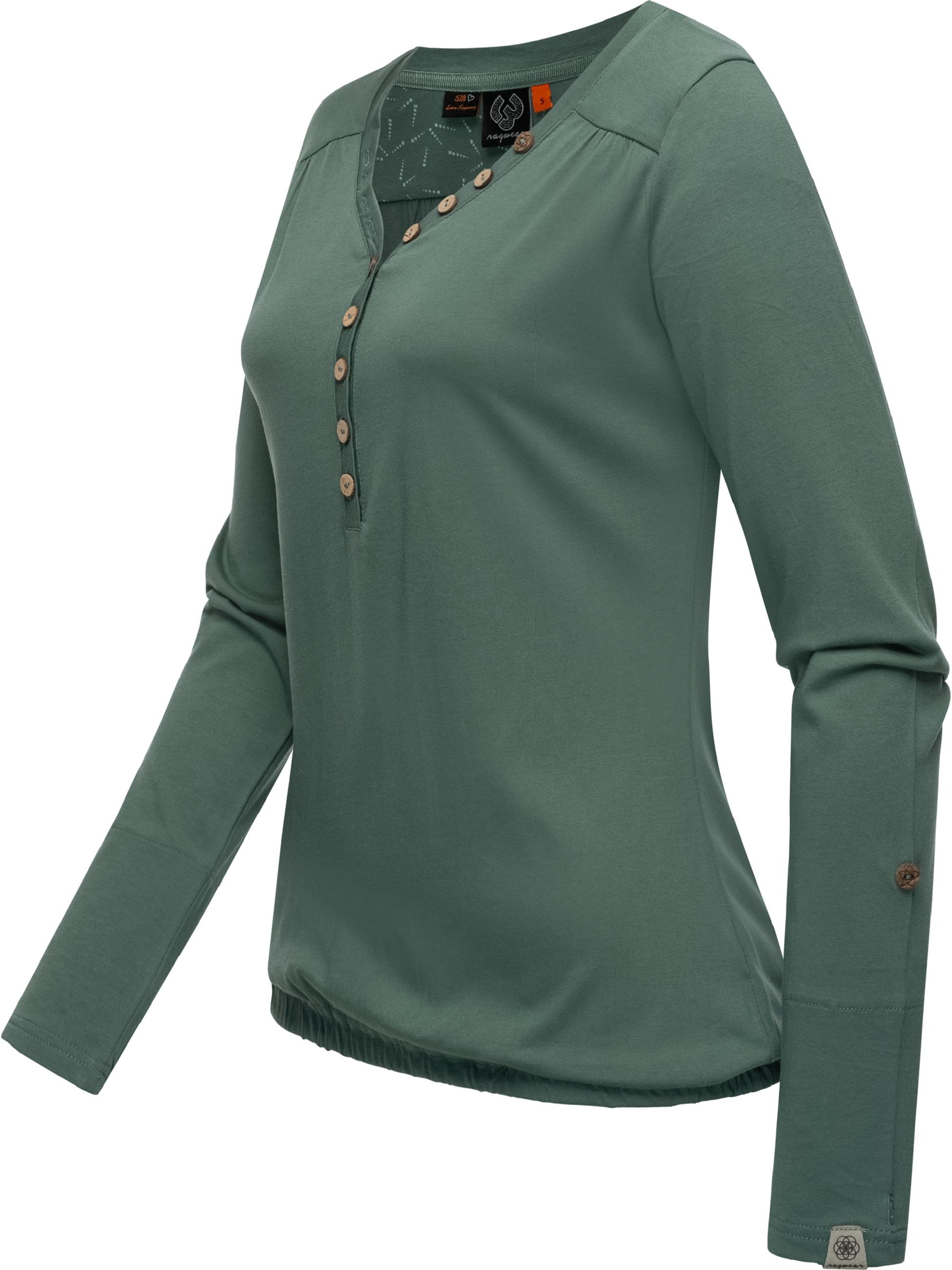 Ragwear Langarmshirt »Langarmshirt Pinchi«, Stylisches Damen Longsleeve mit Knöpfen