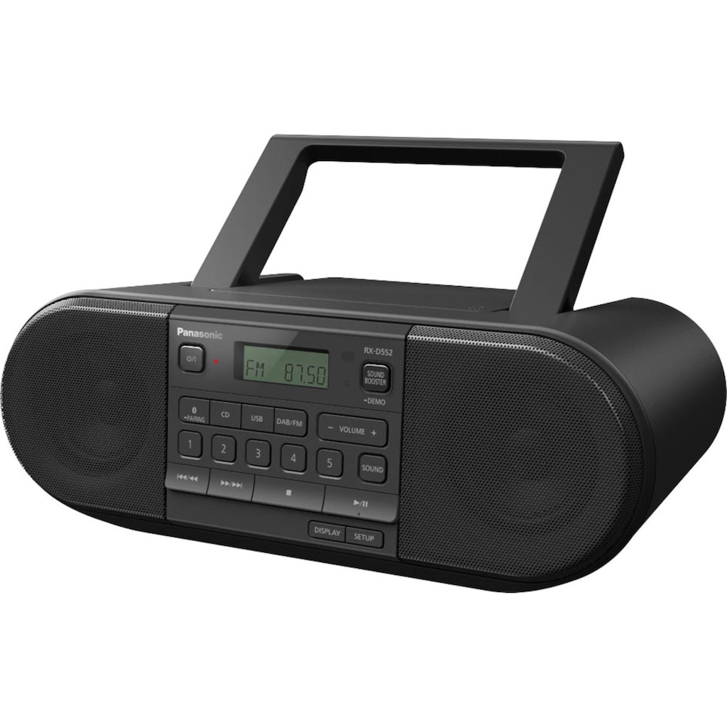 Panasonic Boombox »RX-D552E-K CD-«, (Bluetooth FM-Tuner-Digitalradio (DAB+)-UKW mit RDS 20 W)