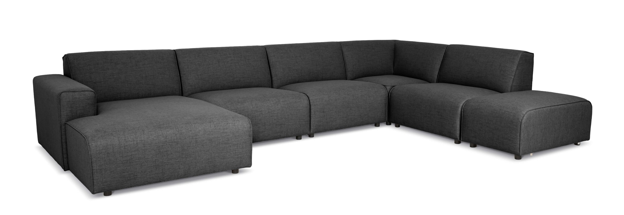 OTTO home Wohnlandschaft »Naddine« B. 389 cm, U-Form, Strukturstoff Mélange-Effekt, Wellenunterfederung