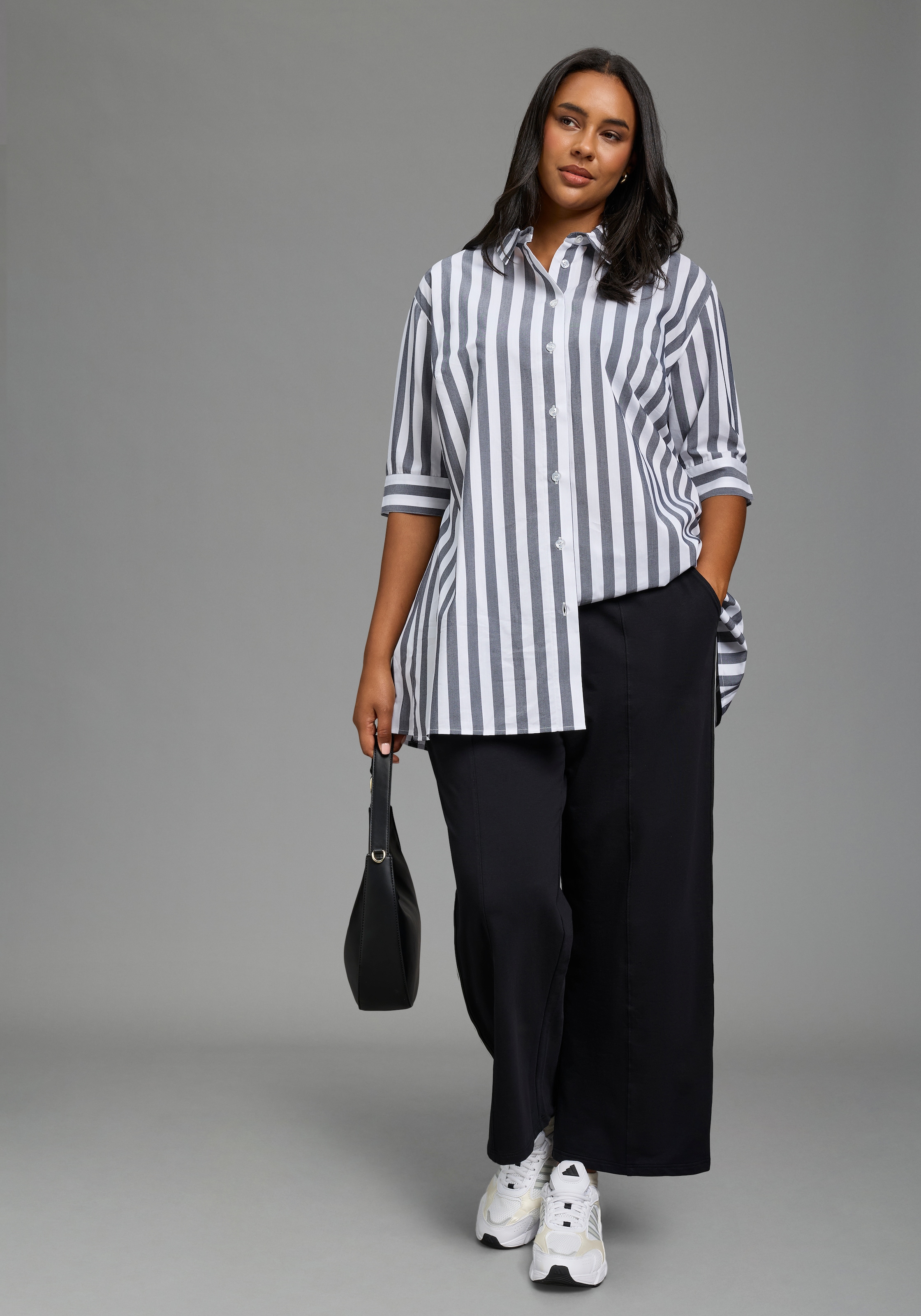 Laura Scott CURVE Klassische Bluse »Große Größen« femininer Stil, aus Baumwolle, Polyester und Elasthan