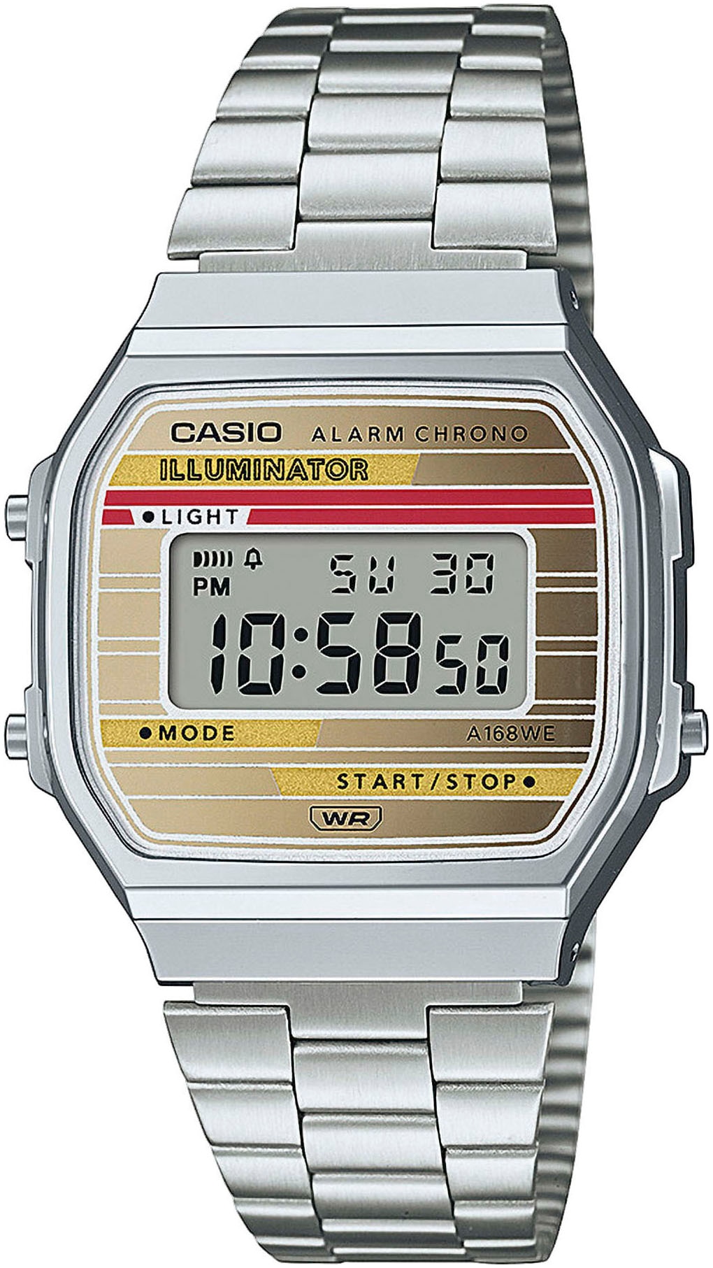 CASIO VINTAGE Chronograph, Quarzuhr, Armbanduhr,Damenuhr, Herrenuhr, Digitaluhr, Edelstahlarmband
