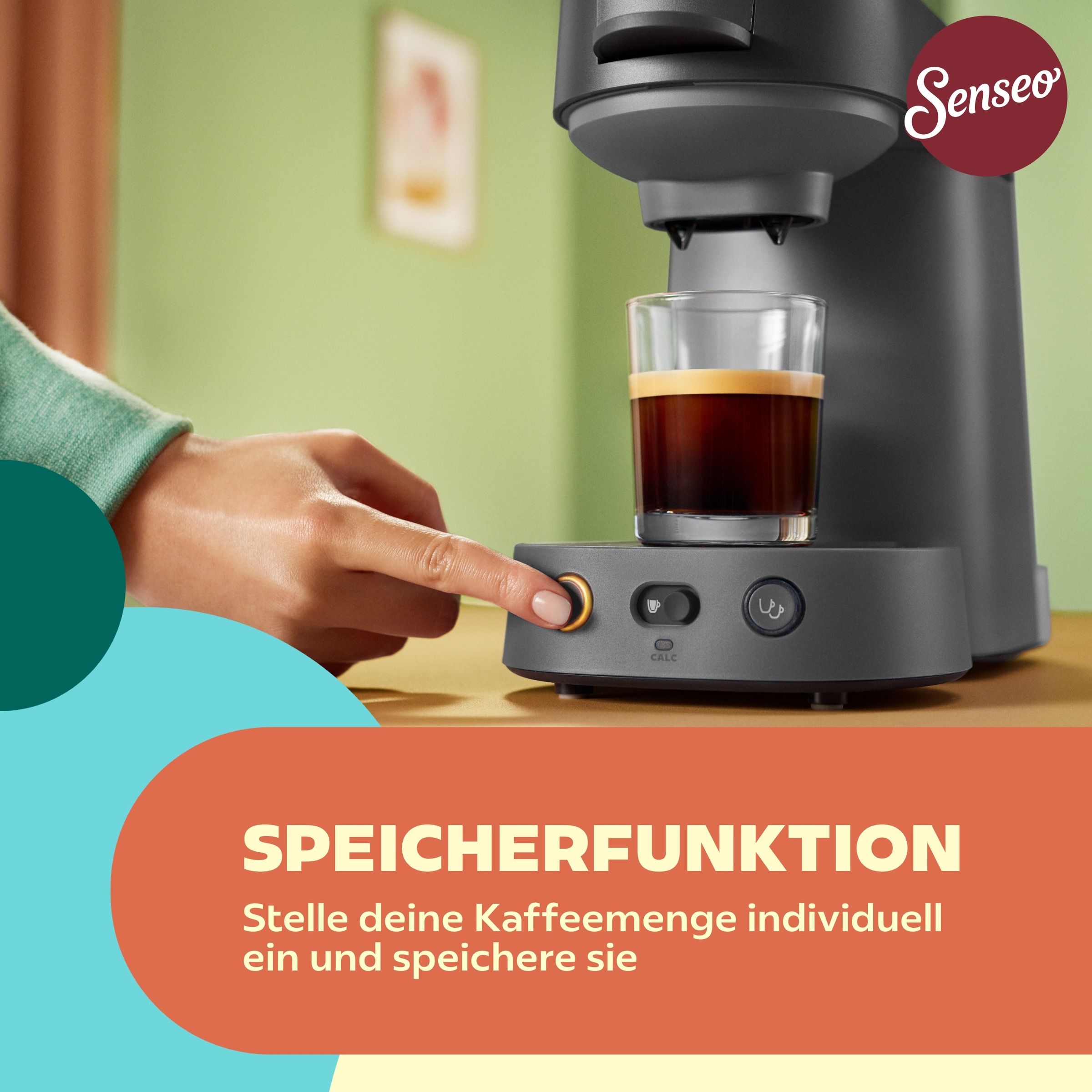 Philips Kaffeepadmaschine »Vibe CSA225/50, mit zwei Kaffee-Einstellungen« kompakt; mit Memory-Funktion u. 0,9-Liter herausnehmbarem Wassertank