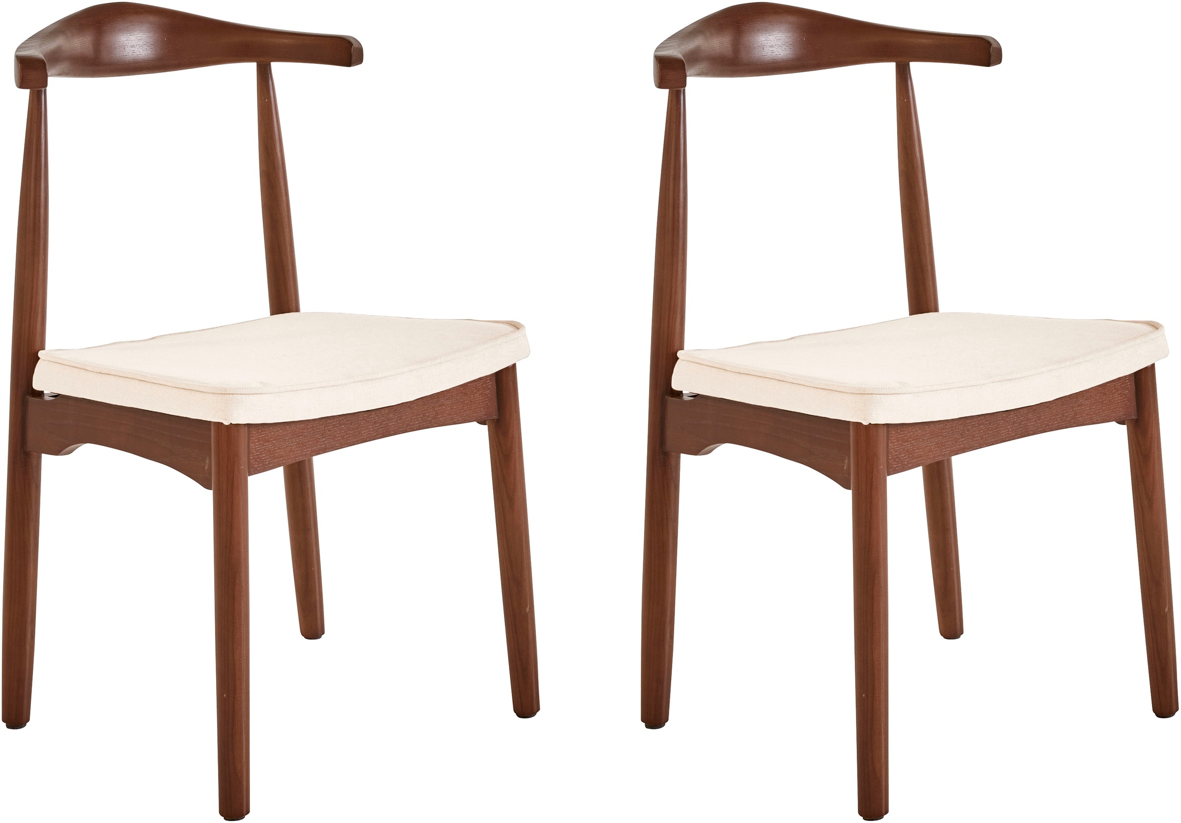 LeGer Home by Lena Gercke Esszimmerstuhl »Rianne«, (Set), 2 St., Gestellrahmen aus massivem Eschenholz, Sitzfläche mit Webstoffkissen