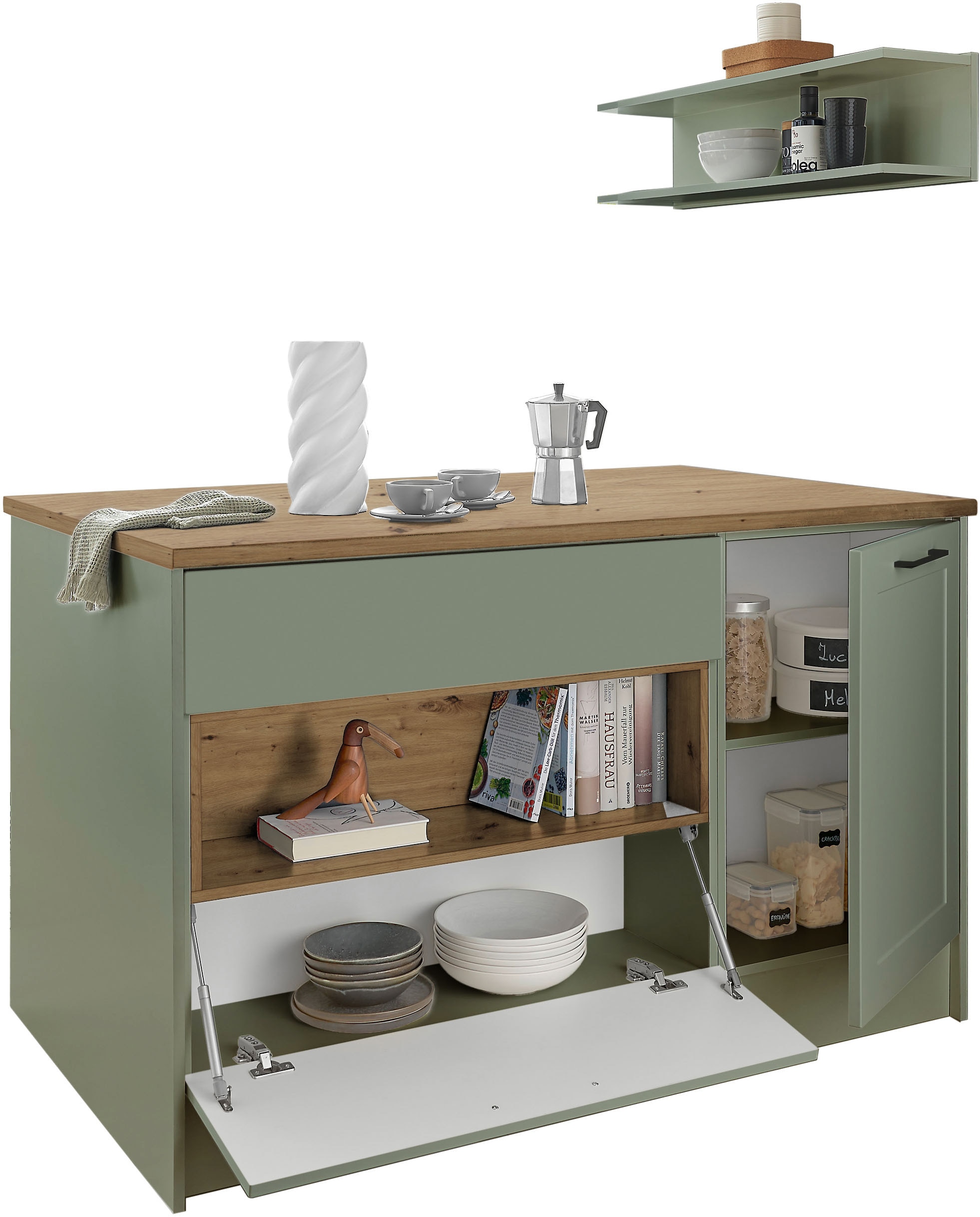 BASIC by Balculina Kücheninsel »Marsi«, Breite 145 cm, Türen und Schubkästen Sofclose, beidseitig nutzbar