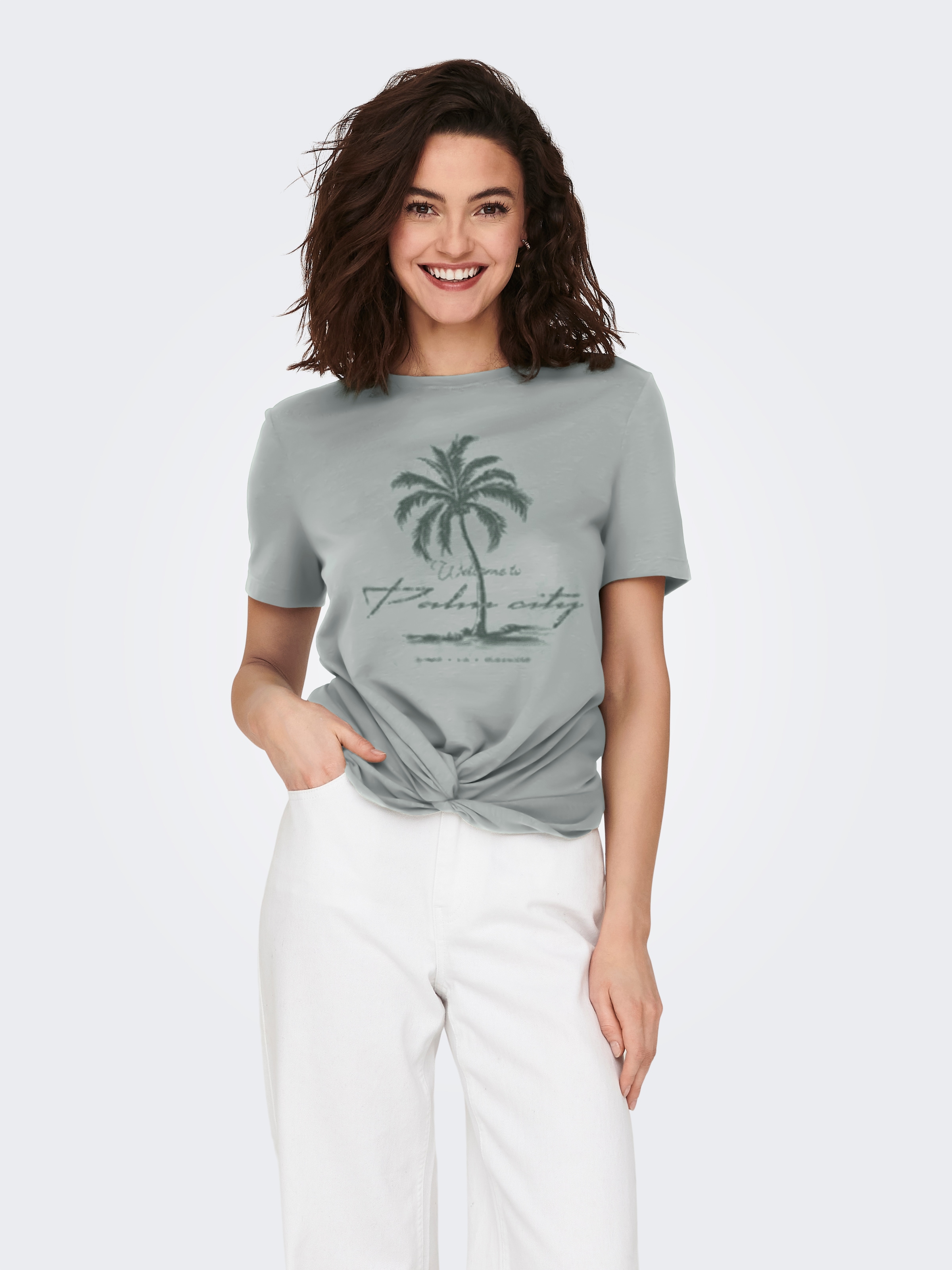 ONLY Kurzarmshirt »ONLCARRIE REG TWIST S/S TOP BOX CS JRS«