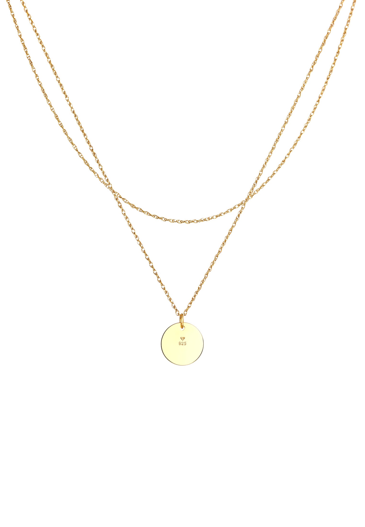 Elli Kette ohne Anhänger »Halskette Layering Plättchen Kreis Geo 925 Silber«