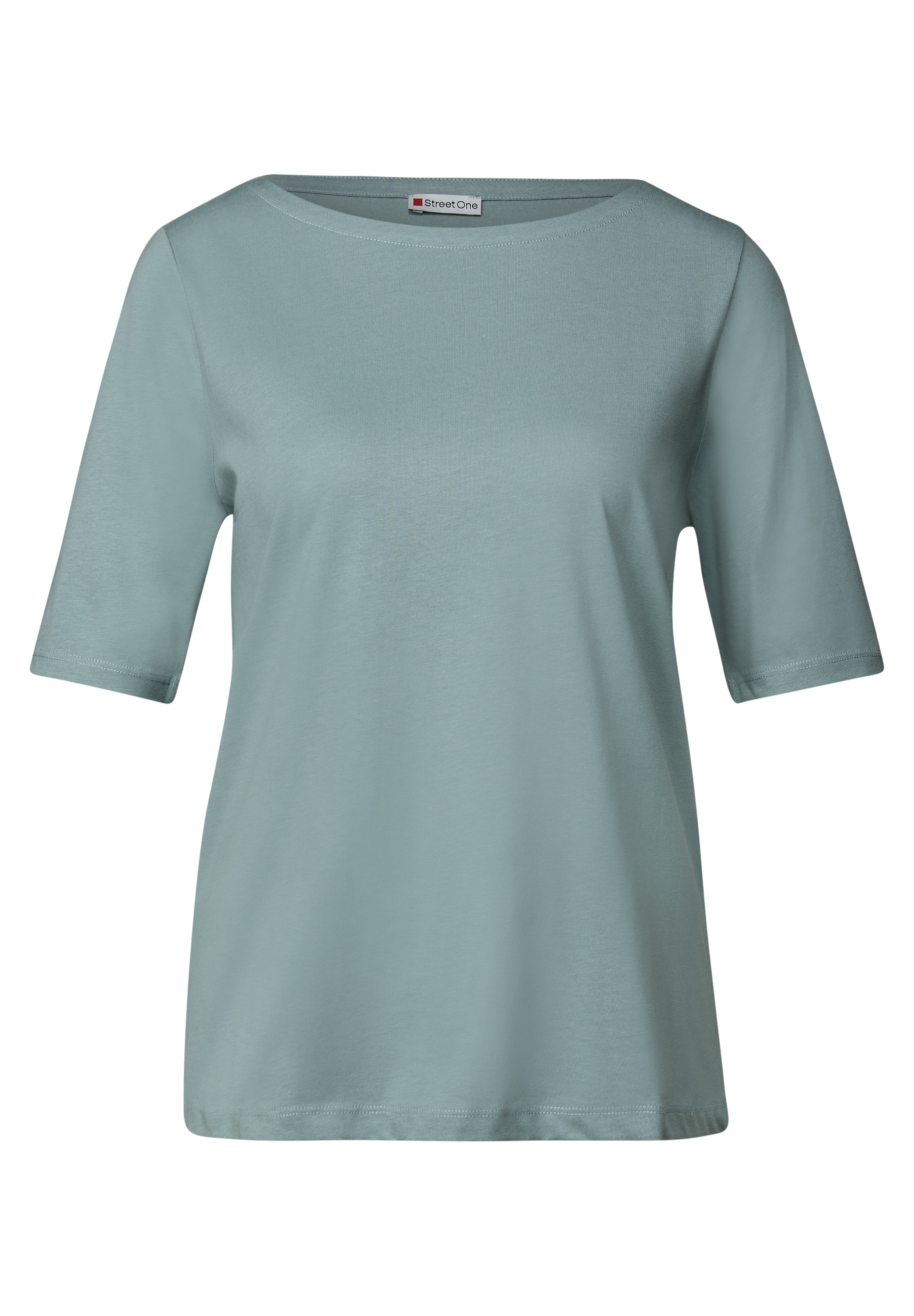STREET ONE T-Shirt, U-Boot Ausschnitt, Basic