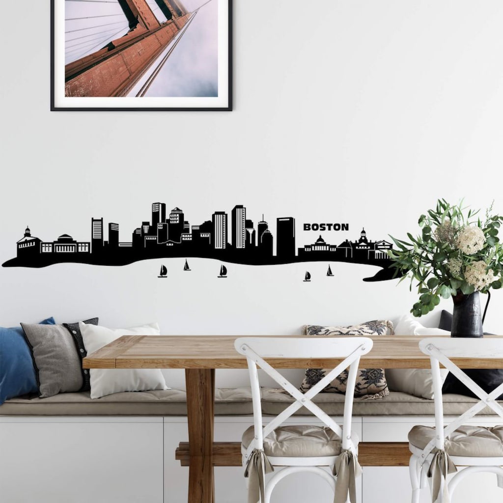 Wall-Art Wandtattoo »XXL Stadt Skyline Boston 120cm«, (1 St.)