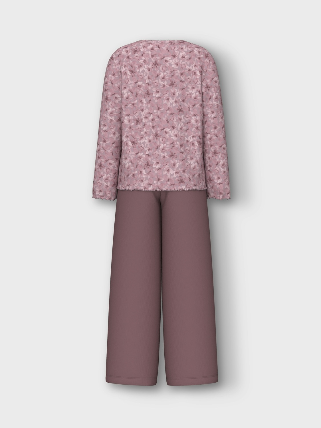 Name It Schlafanzug »NKFNIGHTSET MAUVE FLOWER LOOSE RIB NOOS«