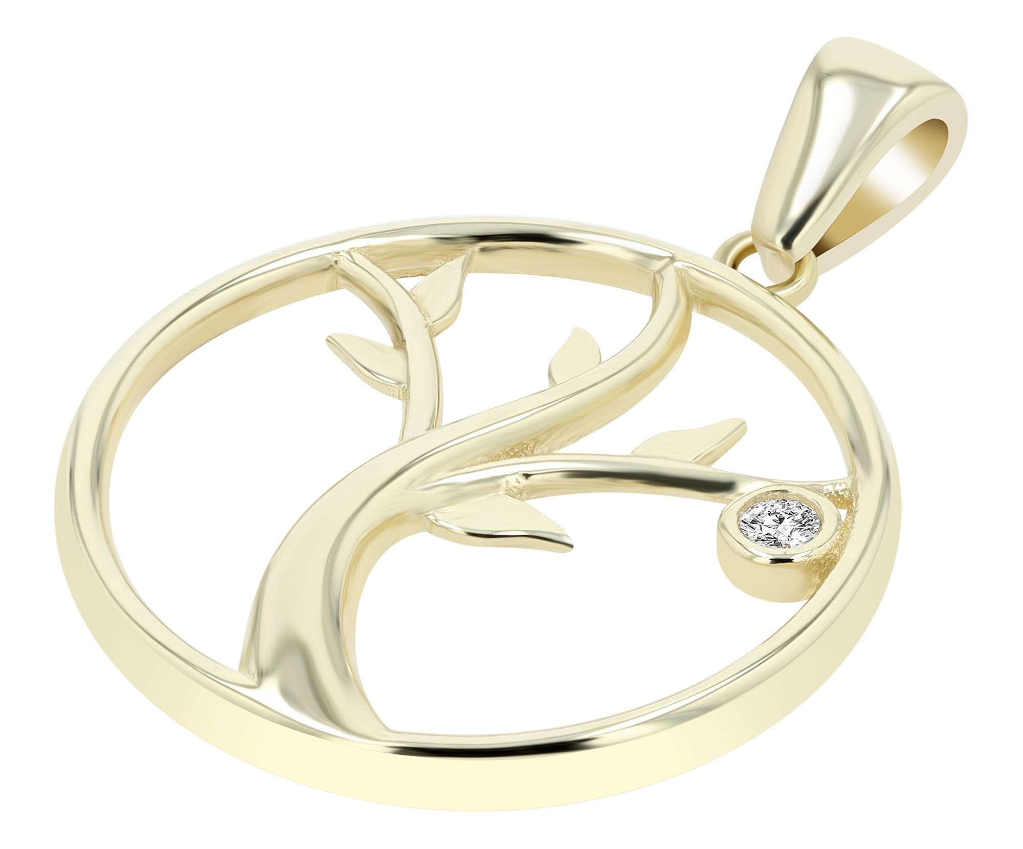 Adelia´s Kettenanhänger »Damen Anhänger ¿ Lebensbaumanhänger aus 333 Gold mit Zirkonia«