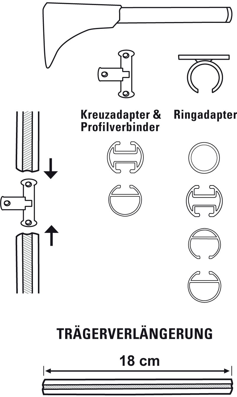 GARDINIA Träger »Universal Wandträger für Gardinenstangen«, (1 St.), Serie Einzelprogramm Chicago Ø 20 mm