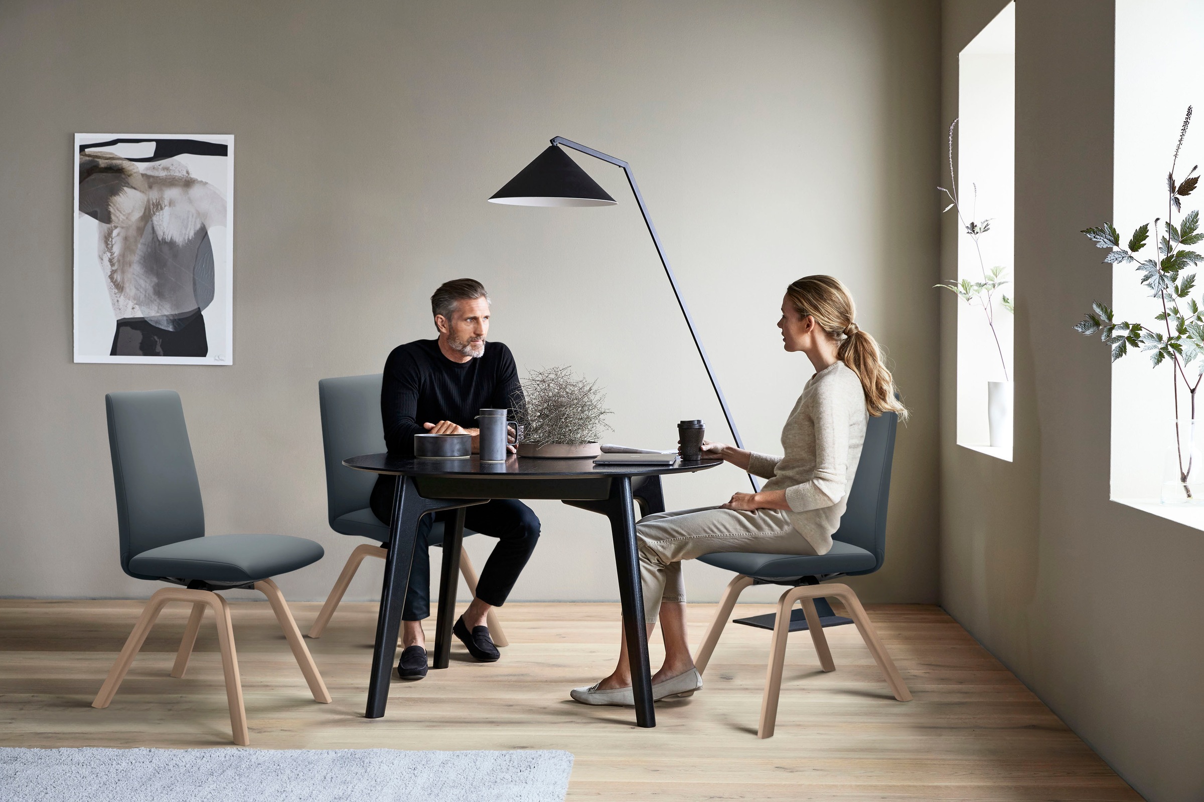 Stressless® Polsterstuhl »Laurel«, Leder BATICK, Low Back, Größe L, mit schräggestellten Beinen in Eiche natur