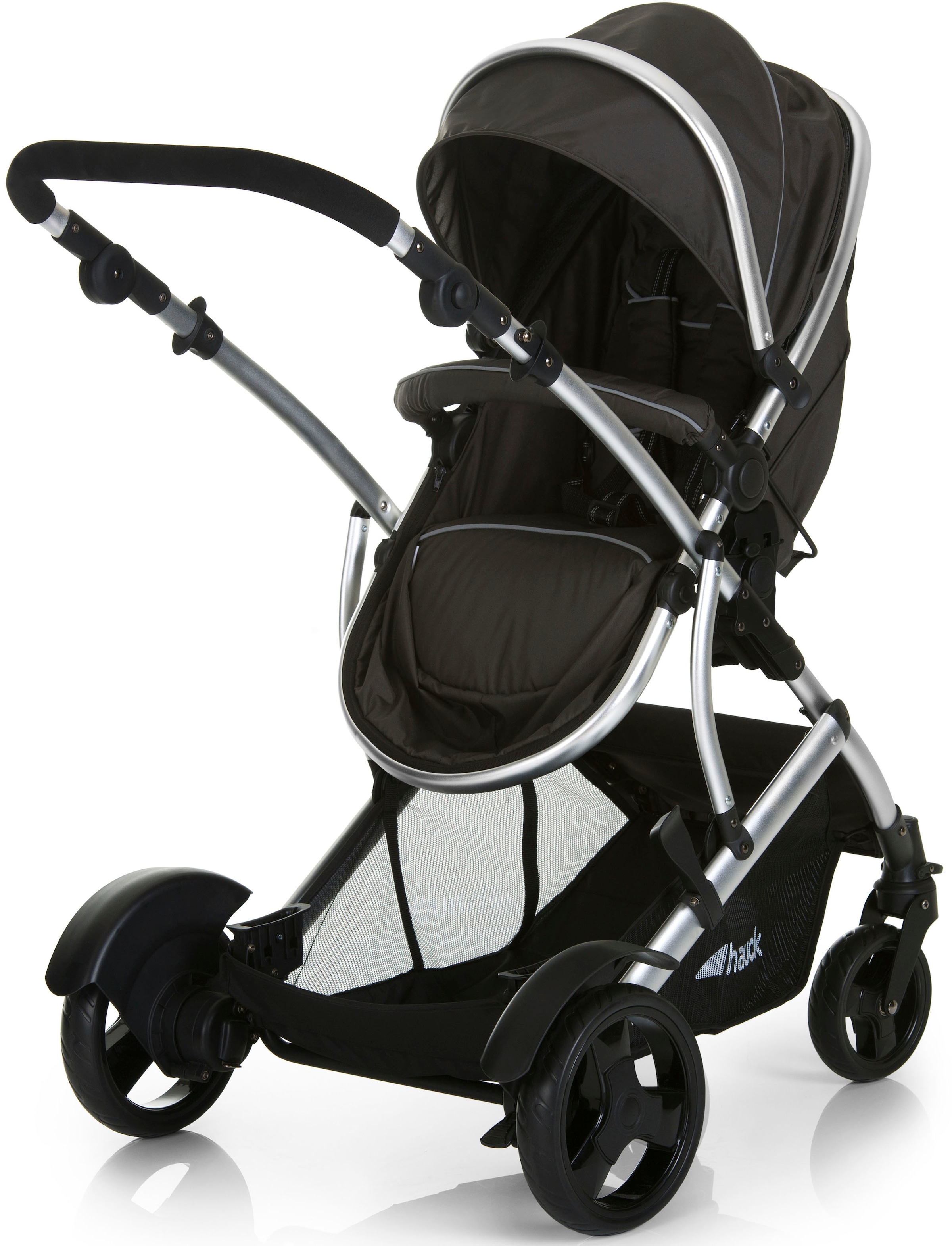 Hauck Geschwisterwagen »Duett 2 black«, 15 kg, mit Regenschutz, Kinderwagen