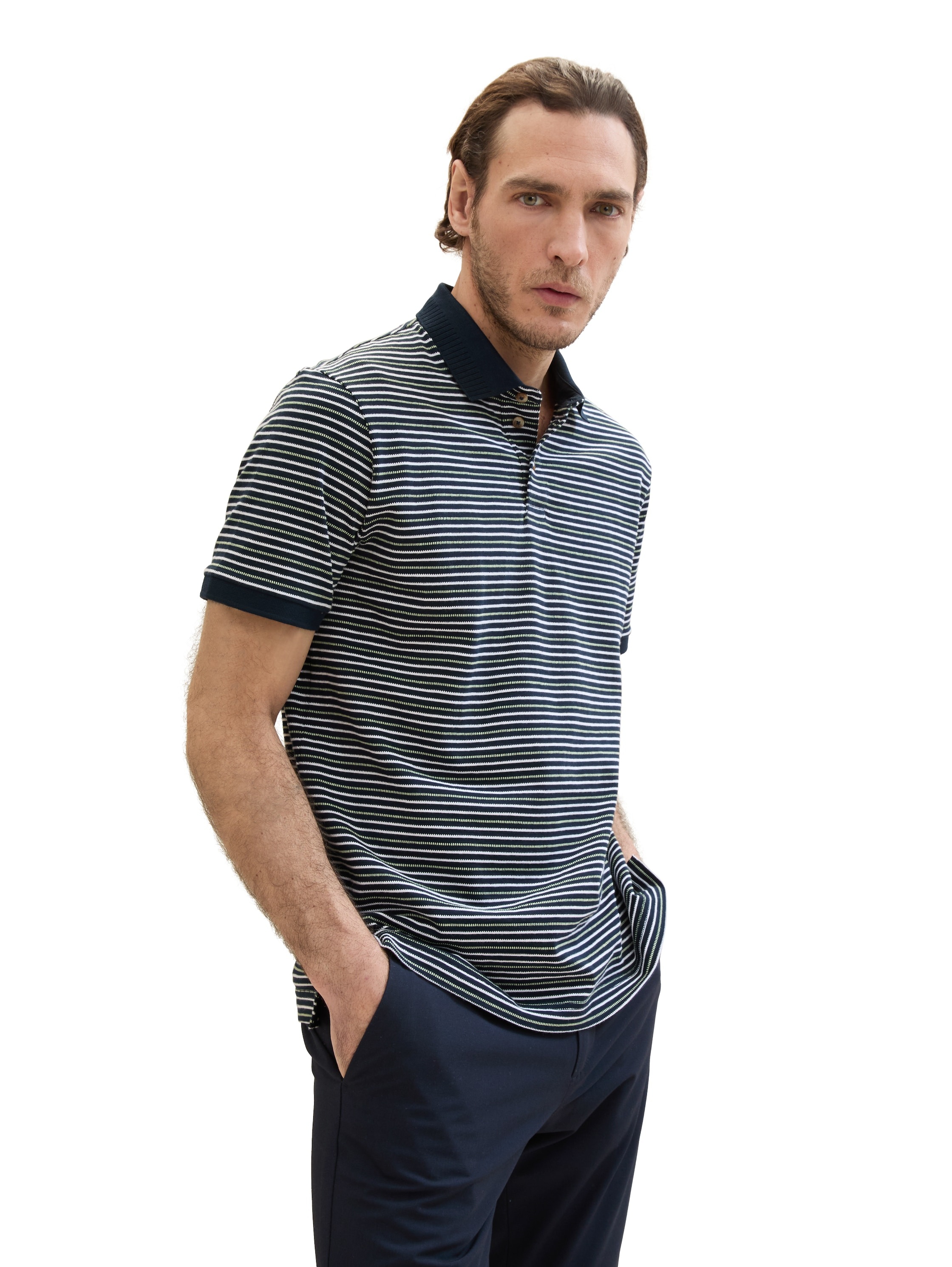TOM TAILOR Poloshirt, in Streifen-Optik