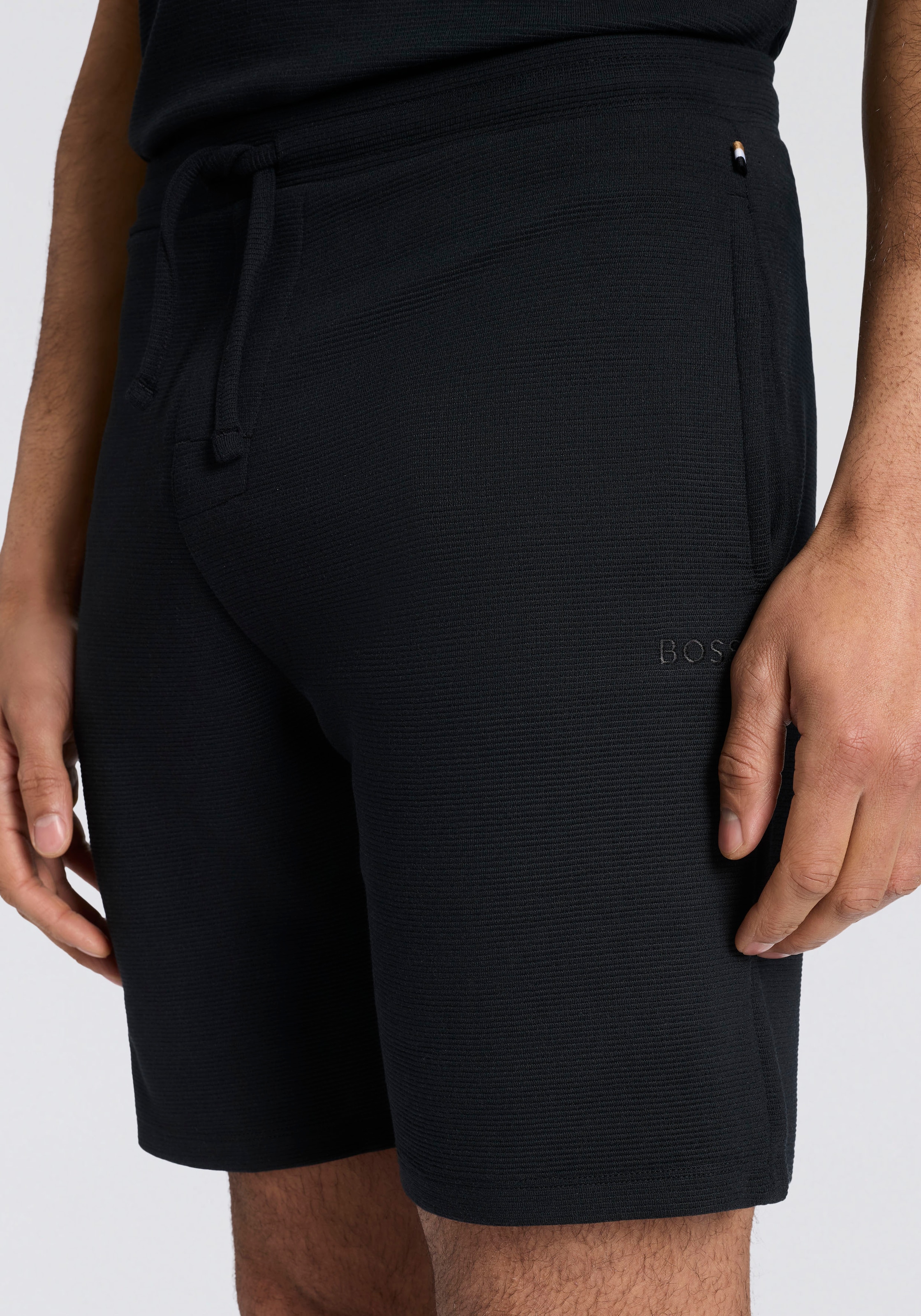 BOSS Shorts  mit elastischem Bund, in Ripp-Qualität