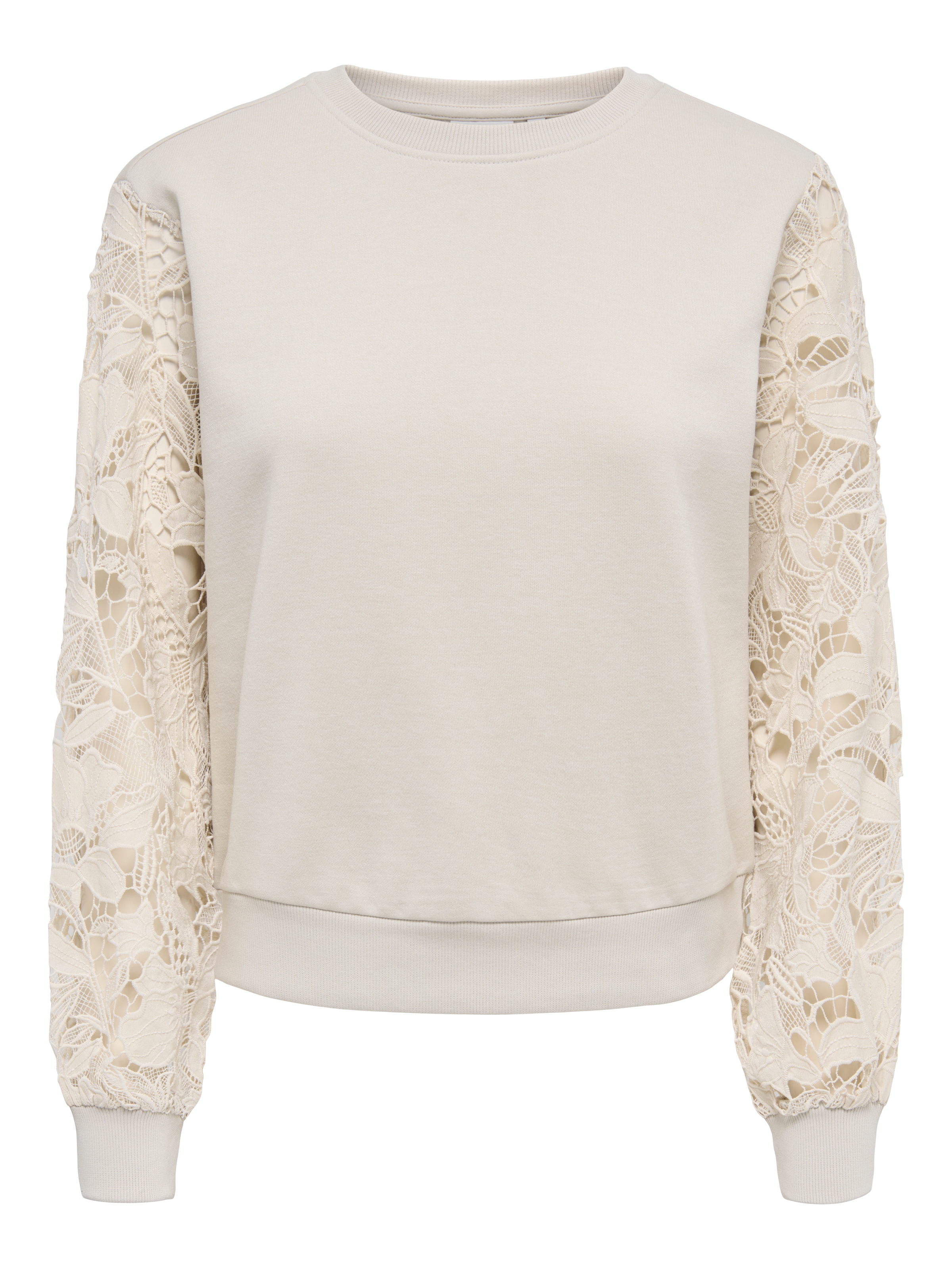 ONLY Sweatshirt »ONLSTILLA L/S LACE SLEEVES CS SWT«, Baumwollmischung, regular fit
