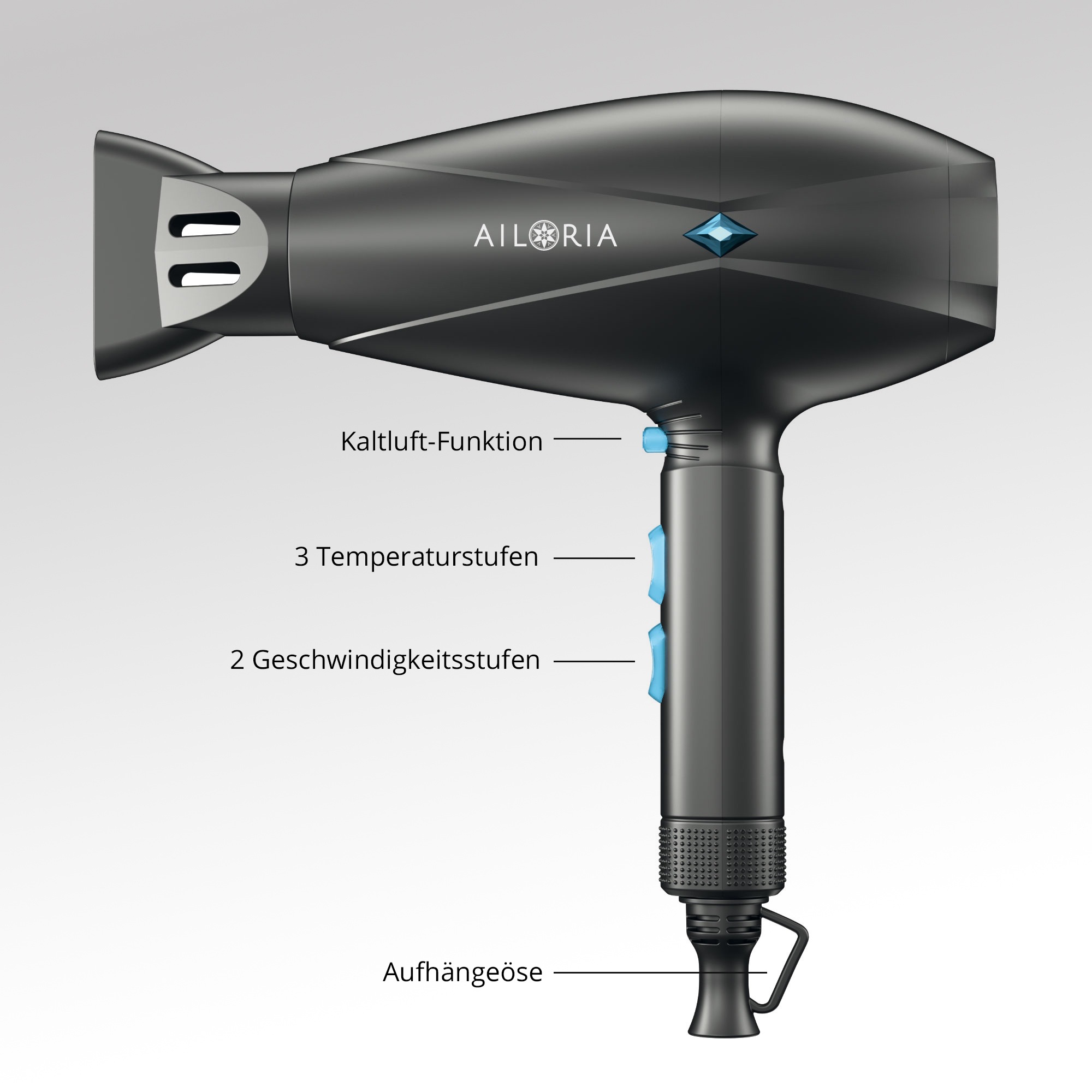 AILORIA Ionic-Haartrockner »Haartrockner mit Ionen-Technologie 2200 W SOUFFLE«