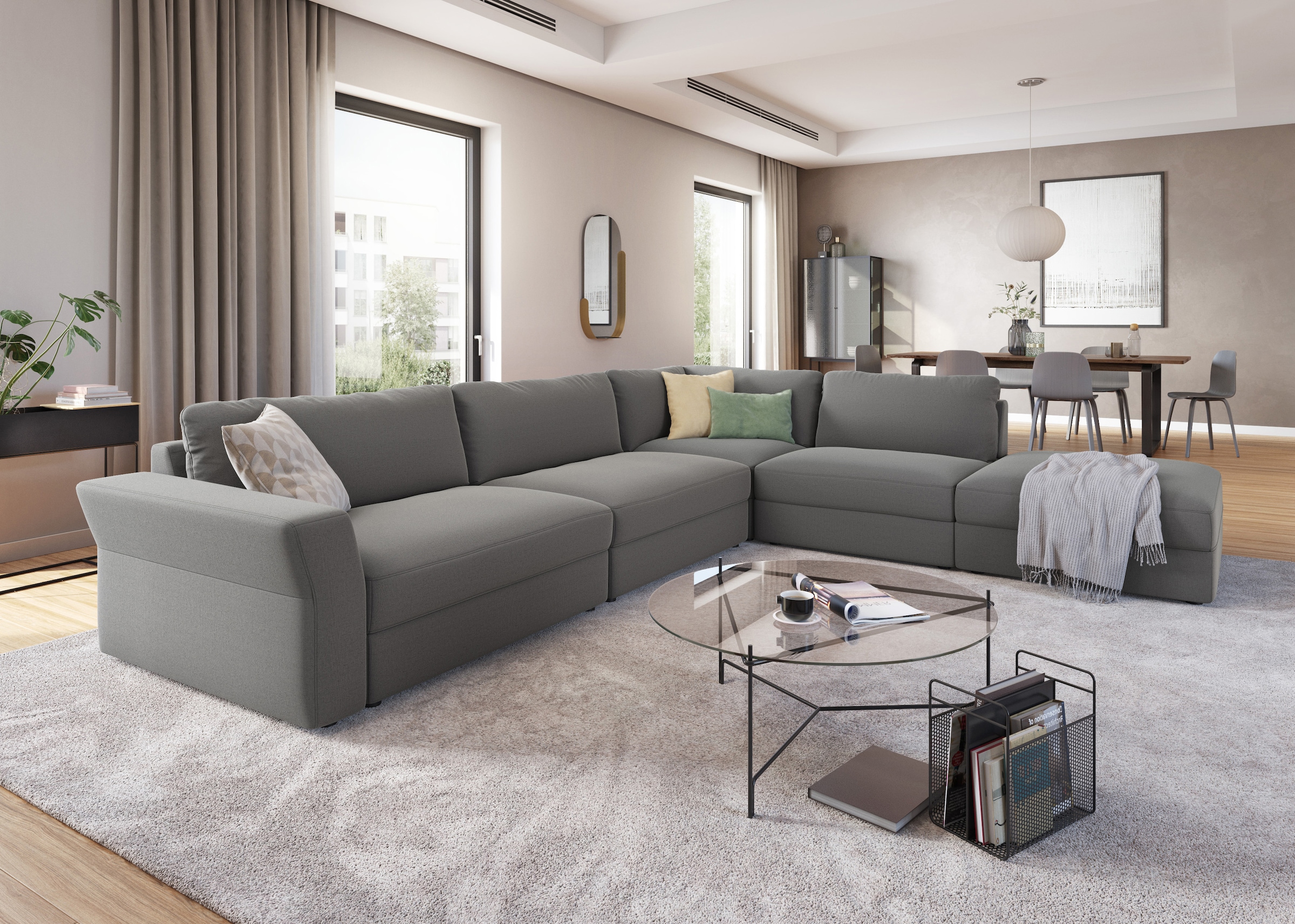 sit&more Ecksofa »Cadabra L-Form«, Breite 356 cm, mit Sitztiefenverstellung