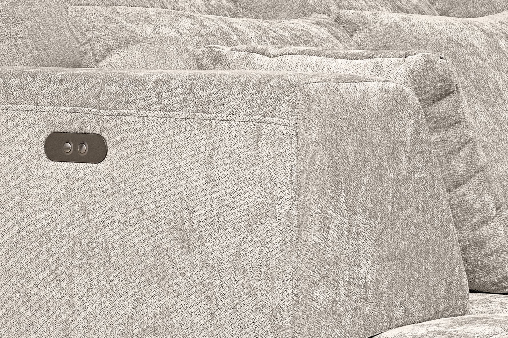 WERK2 Ecksofa »Tiga 207 x 286 cm modern & bequem, elektrisch verstellbare Sitztiefe« Struktur weich, L-Form, elektrische Sitztiefenverstellung